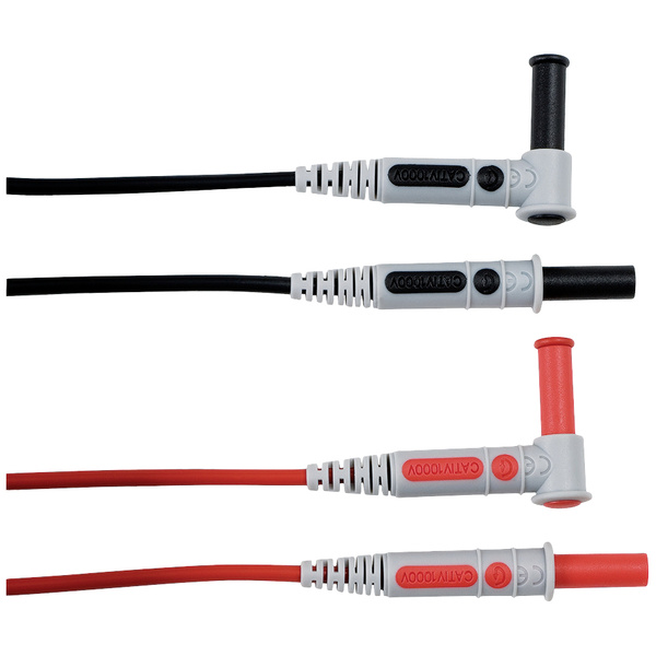 Chauvin Arnoux Messleitungs-Set [4 mm Sicherheits-Stecker - 4 mm Sicherheits-Buchse] 1.5 m Rot, Sch