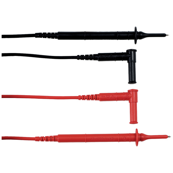Set de cordons de mesure Chauvin Arnoux [fiche de sécurité 4 mm - ] 1.5 m rouge, noir 1 set