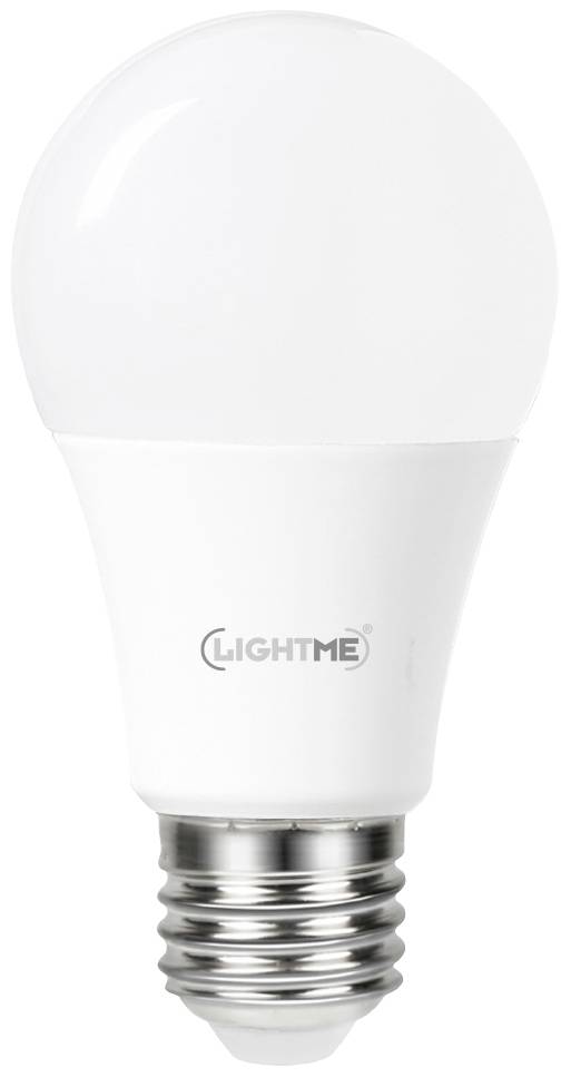 Eine weiße LED-Glühbirne mit E27-Sockel.