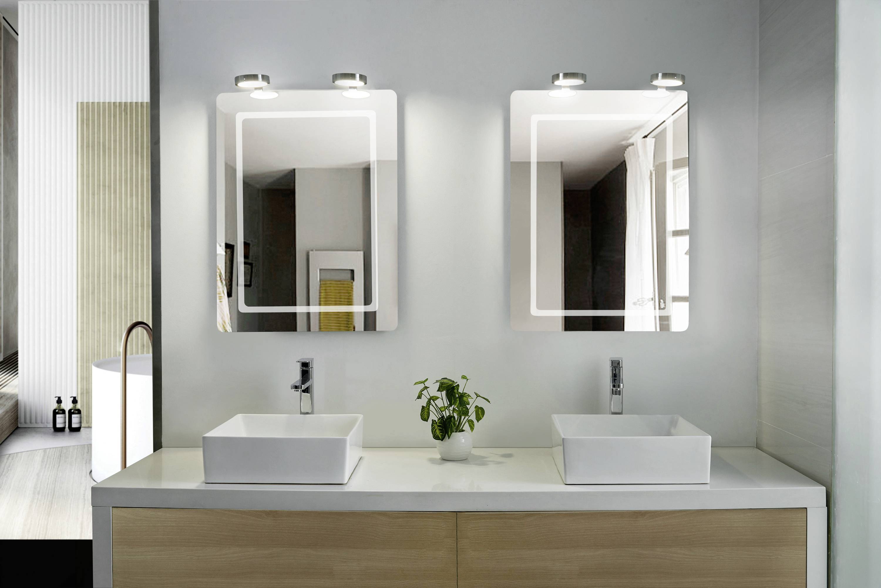 LightMe LM85632 LED-Spiegelleuchte LED GX53 6 W Chrom