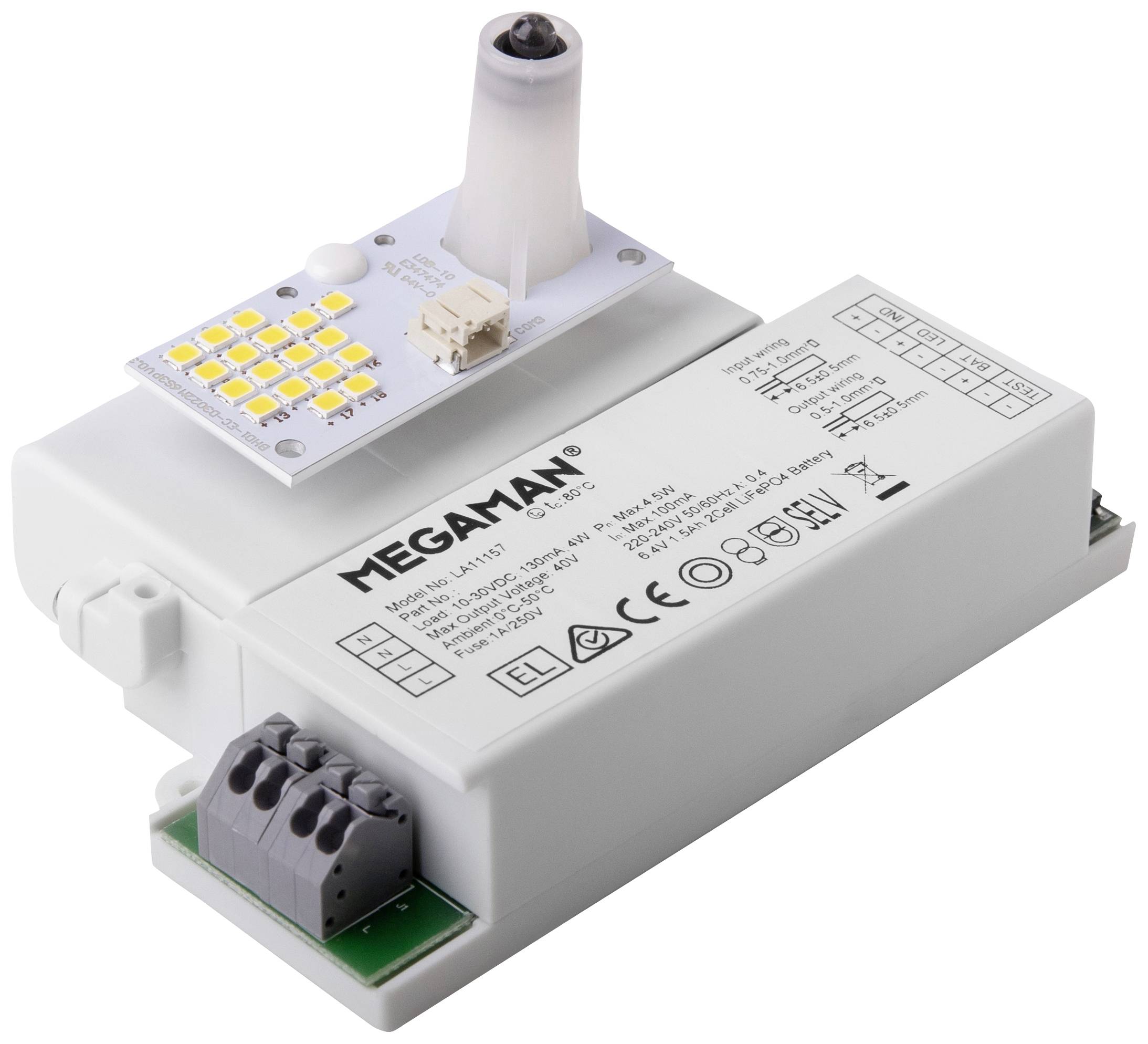 Megaman Renzo+ MM77129 Notstrommodul 4W Neutralweiß IP44 Weiß