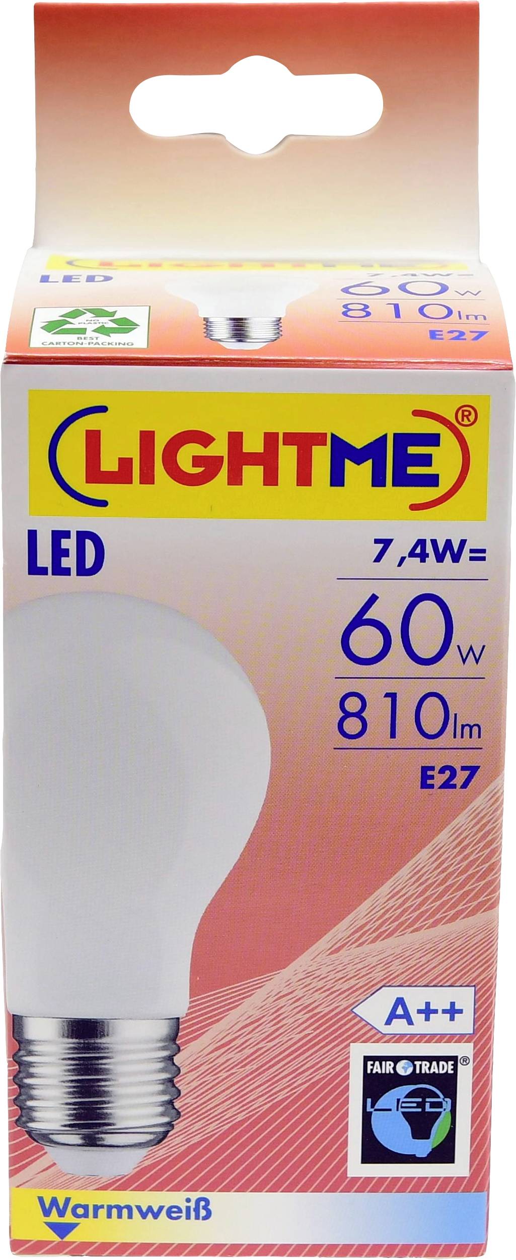 LightMe LM85247 LED EEK E (A - G) E27 Glühlampenform 7W = 60W Warmweiß (Ø x H) 60mm x 108mm