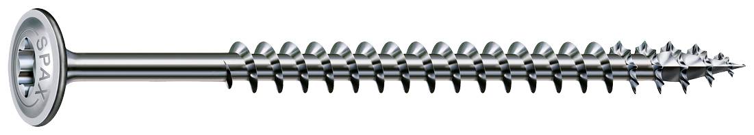 Eine silberne Metallschraube mit Kreuzschlitzkopf und spitzen Gewinden entlang des Schafts.