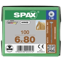 SPAX 251010600805 Holzschraube 6mm 80mm T-STAR plus Stahl WIROX 100St. SPAX 251010600805 Holzschraube 6mm 80mm T-STAR plus Stahl WIROX 100St.