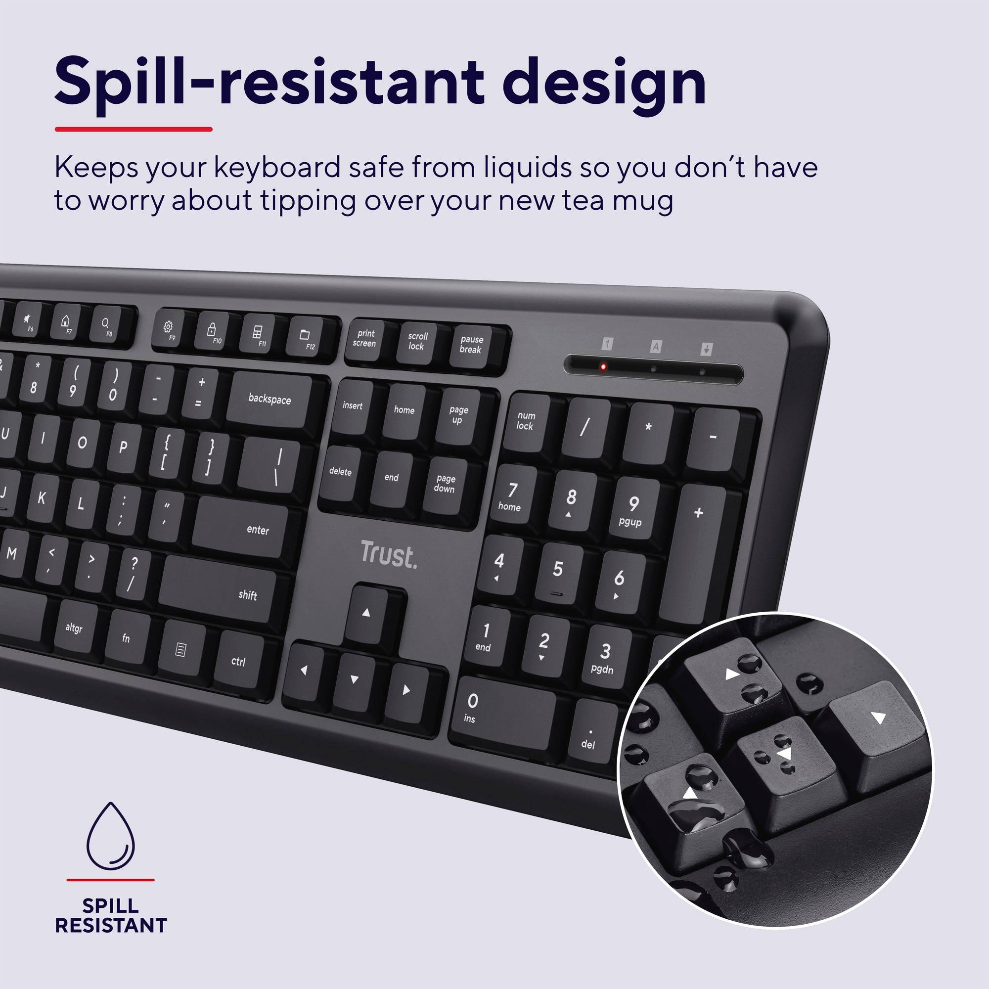 Trust TKM-350 Funk Tastatur, Maus-Set Deutsch, QWERTZ Schwarz