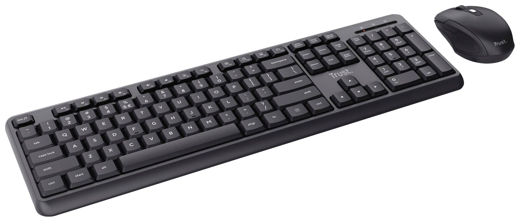 Trust TKM-350 Funk Tastatur, Maus-Set Deutsch, QWERTZ Schwarz