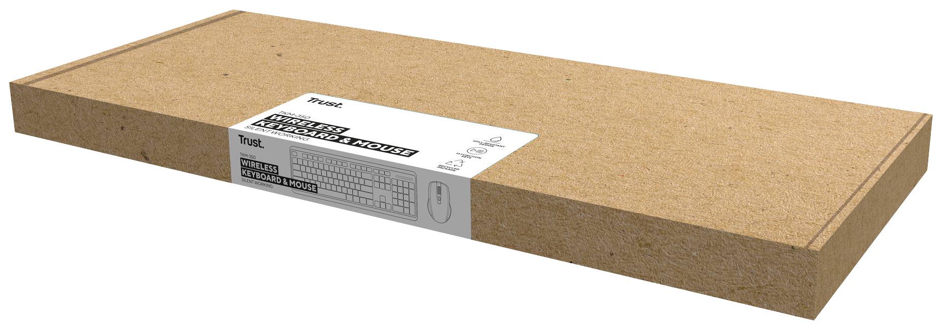 Trust TKM-350 Funk Tastatur, Maus-Set Deutsch, QWERTZ Schwarz