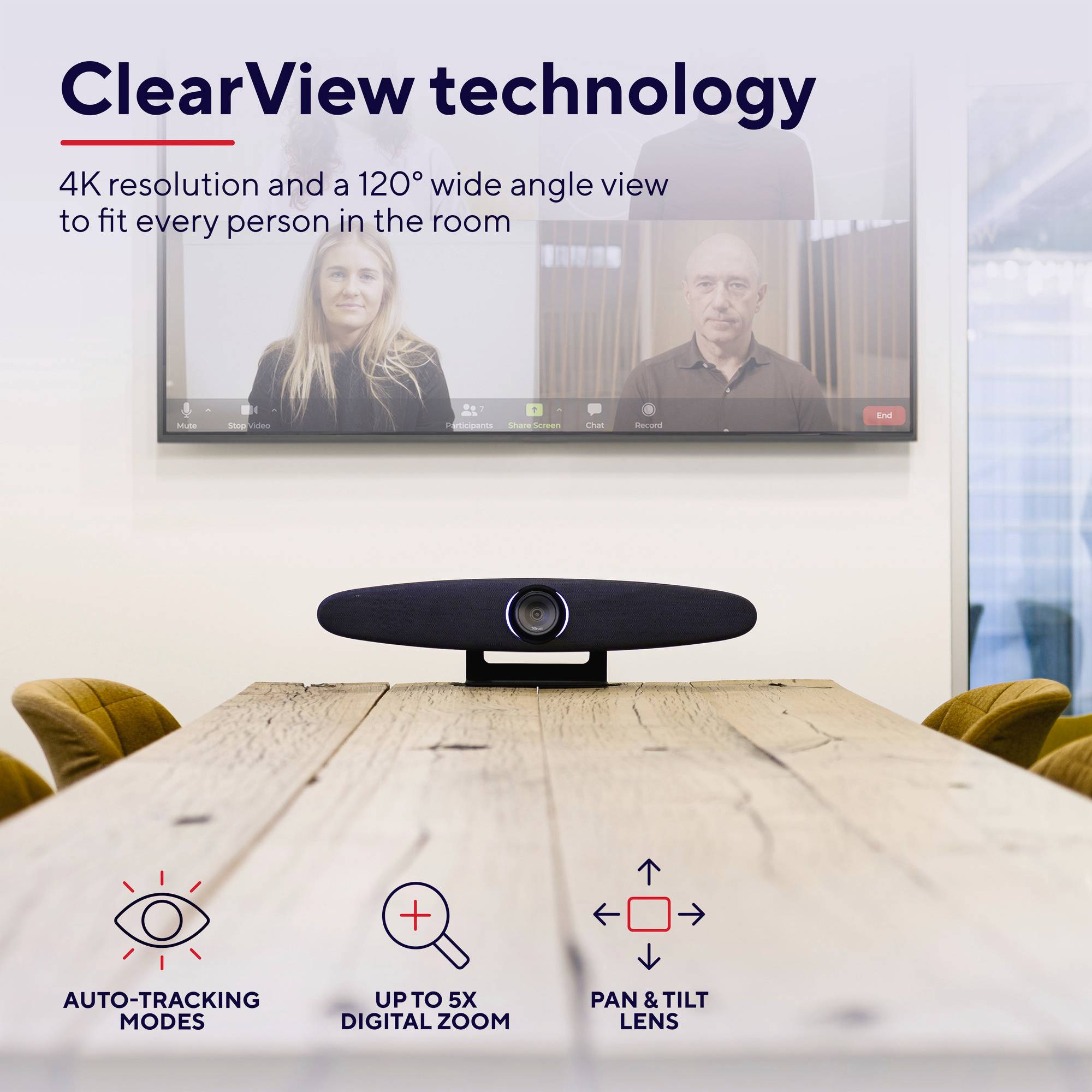 Trust IRIS CONFERENCE Videokonferenz Webcam 3840 x 2160 Pixel Standfuß