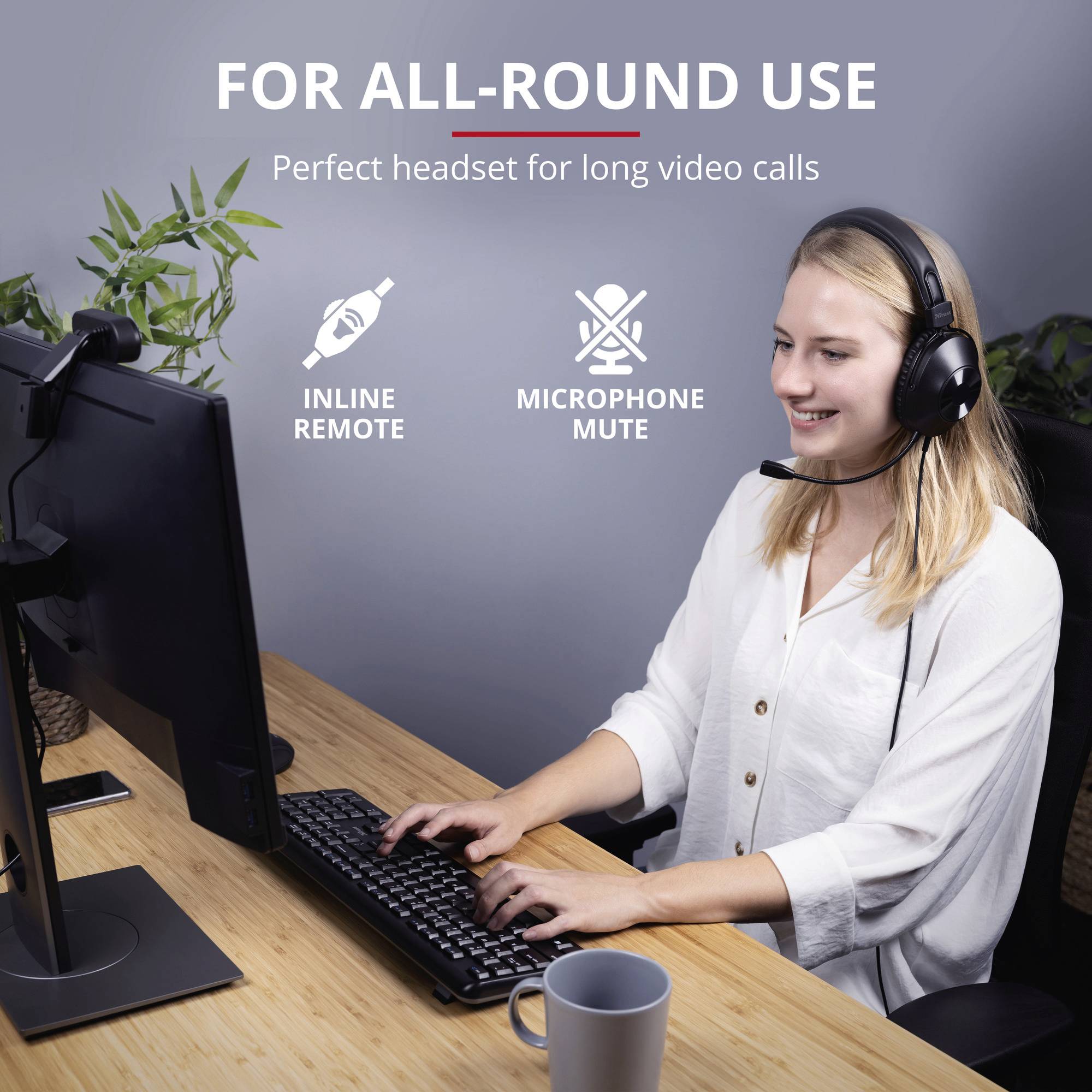 Trust HS-250 Over Ear Headset kabelgebunden Stereo Schwarz Computer