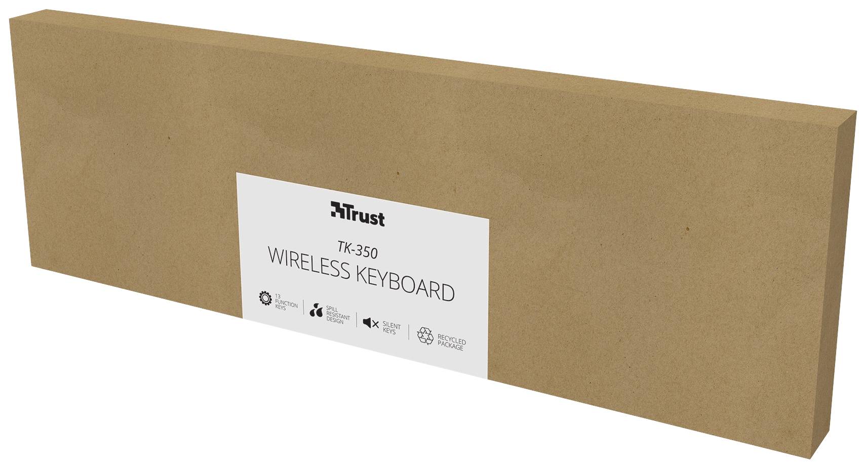 Trust TK-350 Funk Tastatur Deutsch, QWERTZ Schwarz mit numerischer Tastatur, Multimediatasten