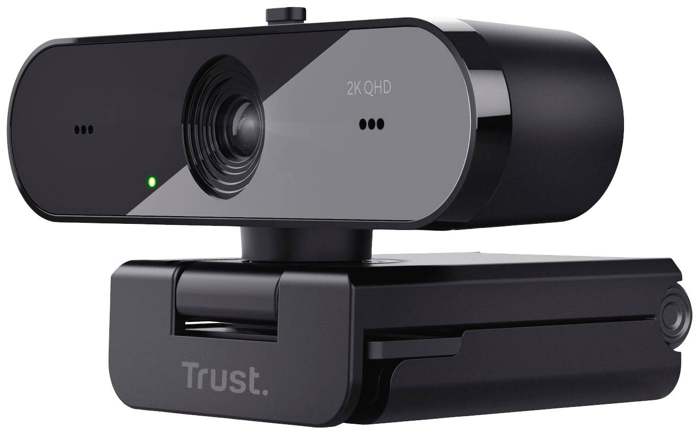 Trust TW-250 QHD Webcam 2560 x 1440 Pixel Standfuß, Klemm-Halterung