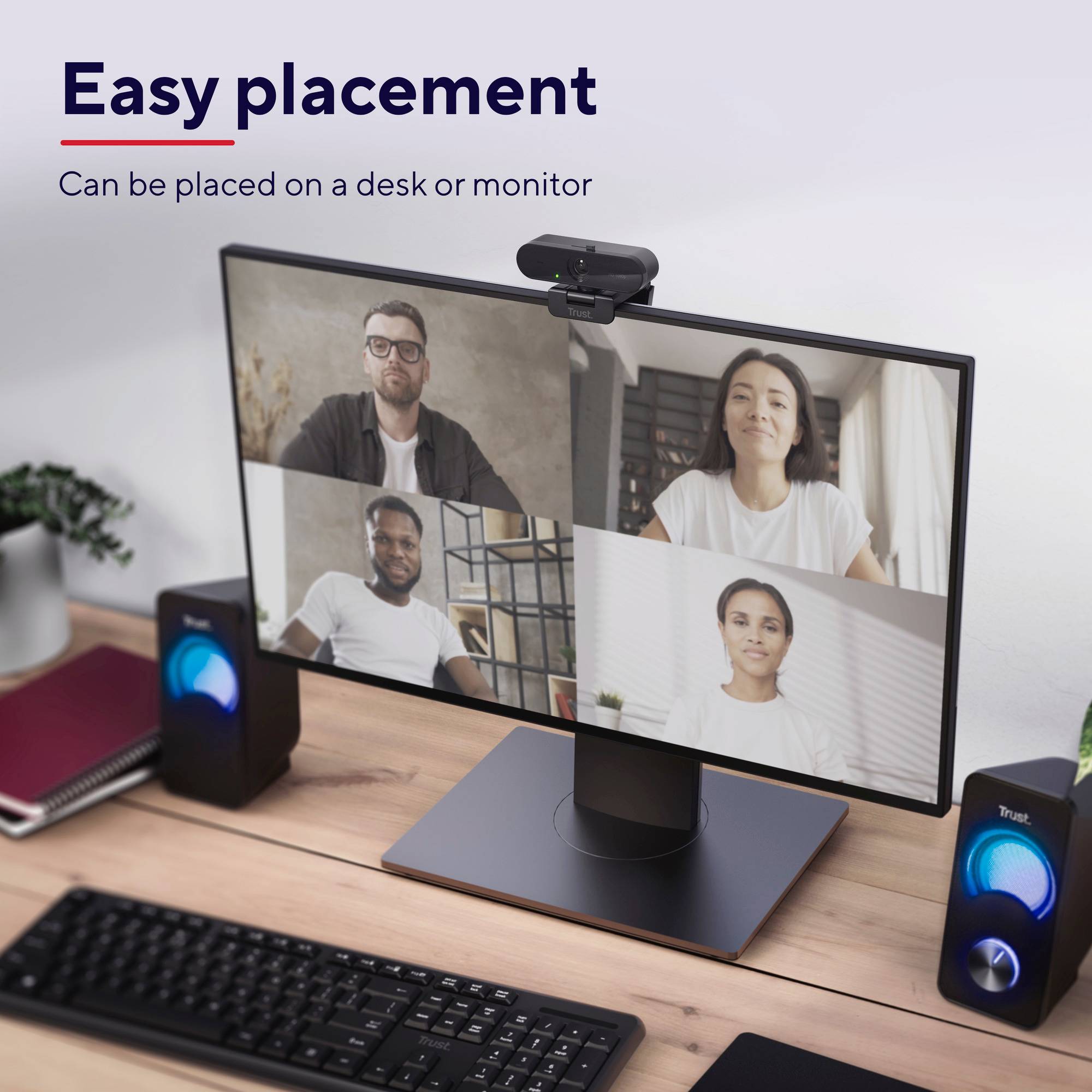 Trust TW-200 ECO Full HD-Webcam 1920 x 1080 Pixel Standfuß, Klemm-Halterung