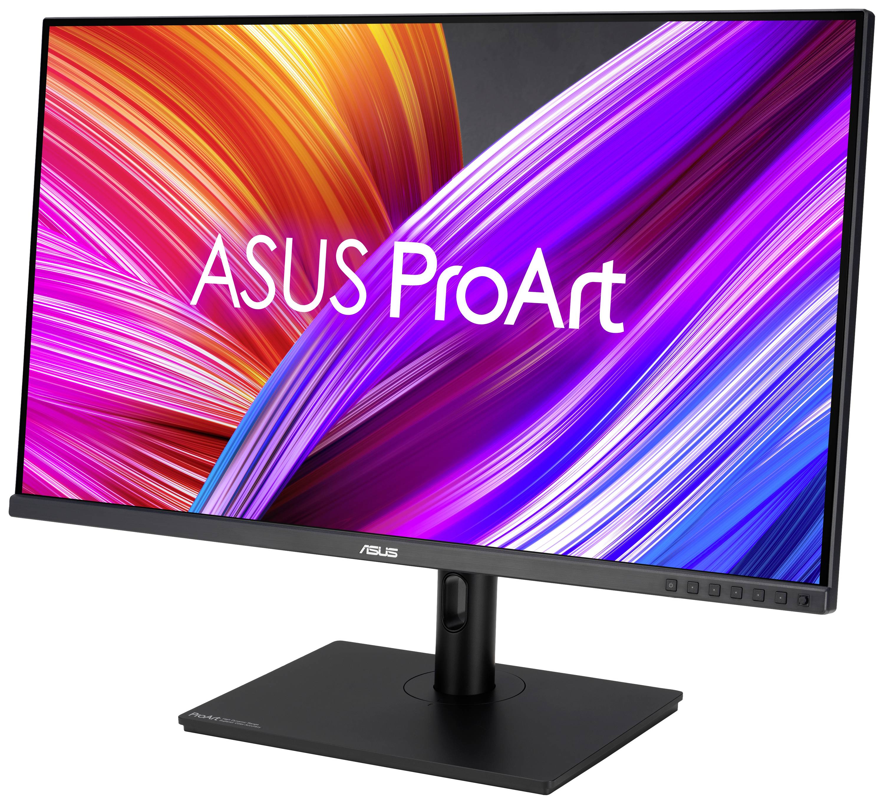 Ein ASUS ProArt Monitor mit farbenfrohem Display. Ideal für Grafikdesigner und Künstler, bietet präzise Farbdarstellung und hohe Auflösung.