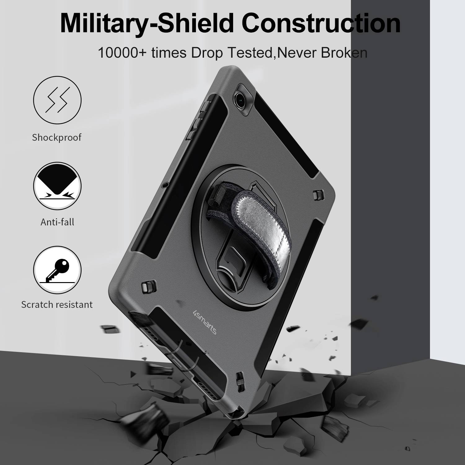 4Smarts Rugged Tablet GRIP Back Cover Samsung Galaxy Tab Active4 Pro Schwarz Tablet-Cover