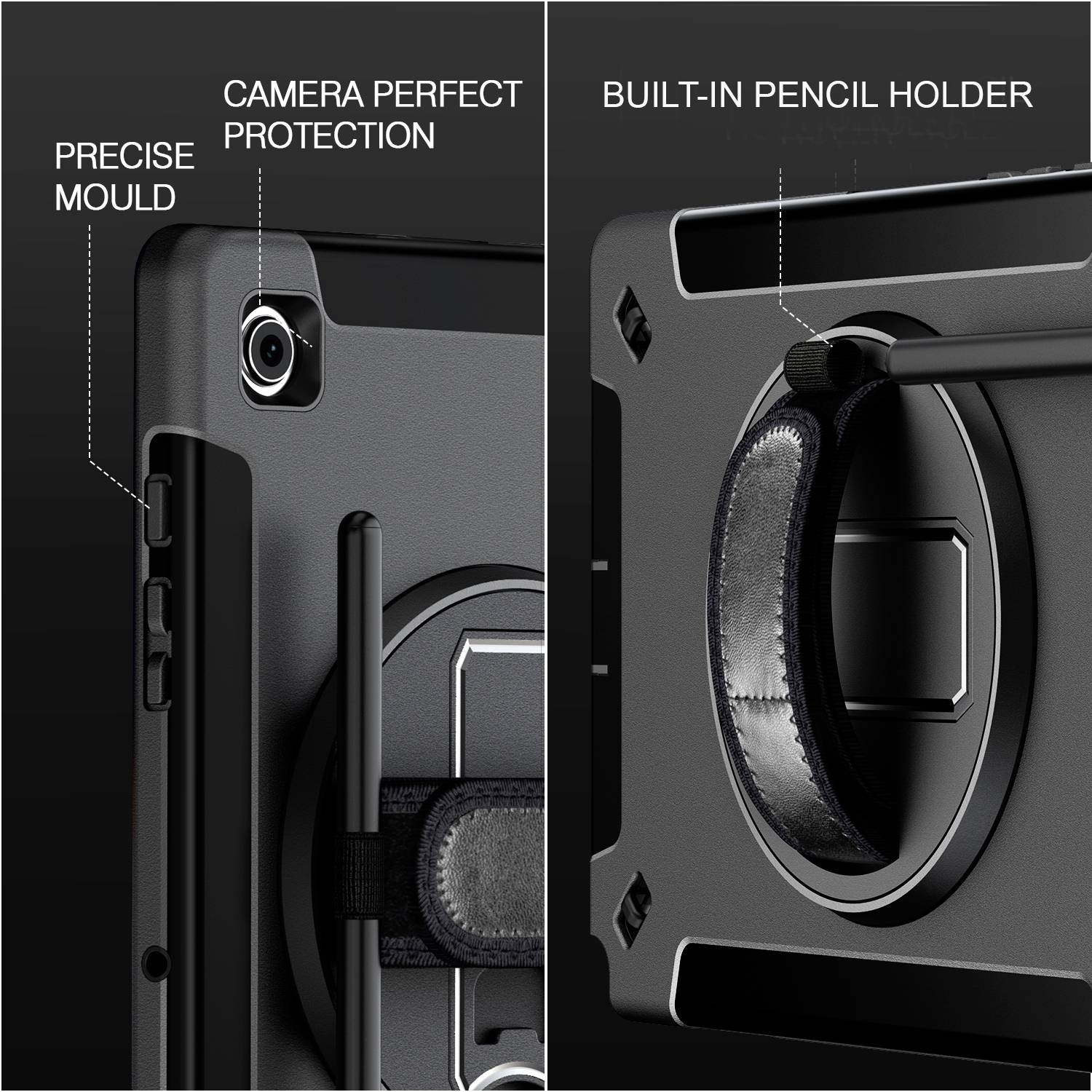 4Smarts Rugged Tablet GRIP Back Cover Samsung Galaxy Tab Active4 Pro Schwarz Tablet-Cover