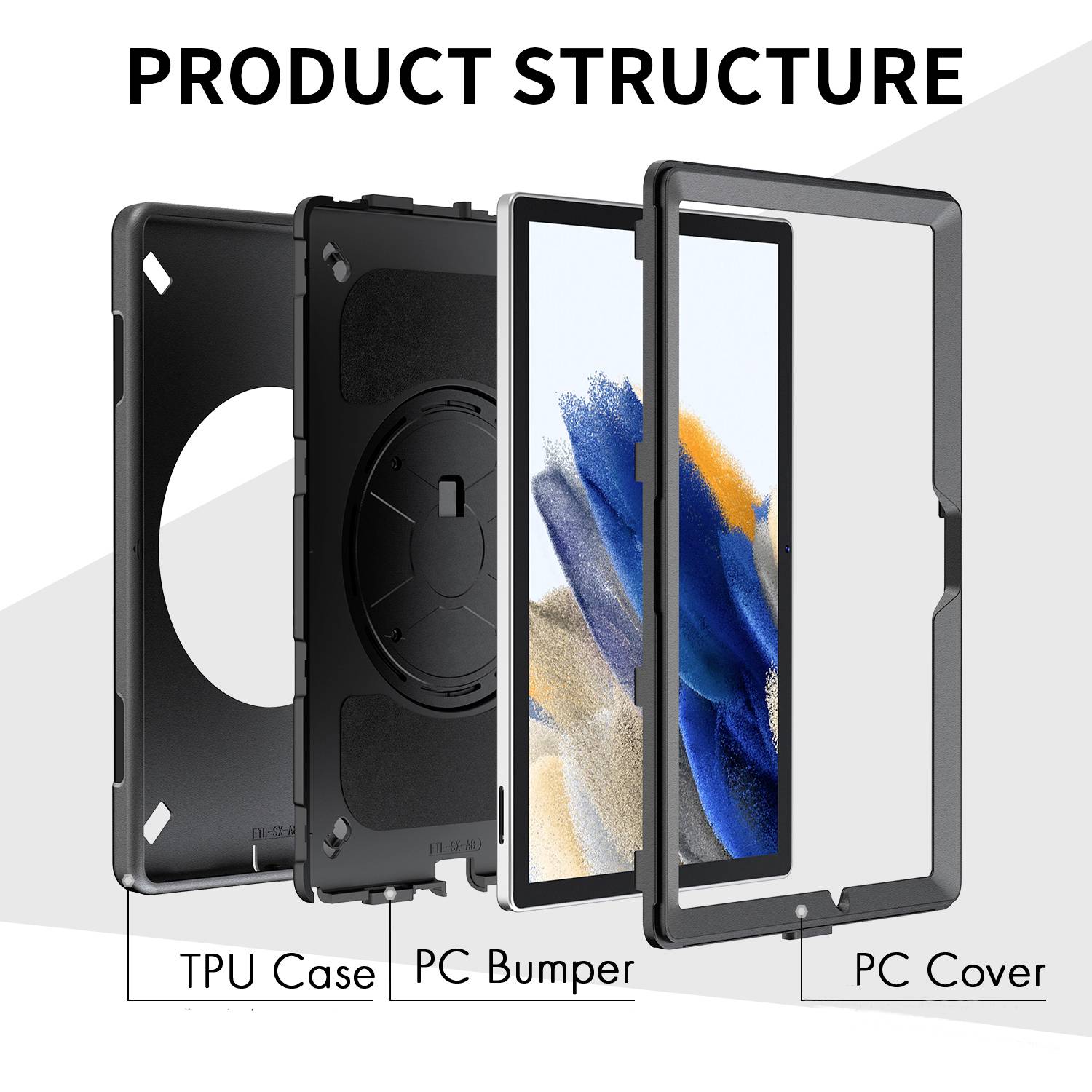 4Smarts Rugged Tablet GRIP Back Cover Samsung Galaxy Tab Active4 Pro Schwarz Tablet-Cover