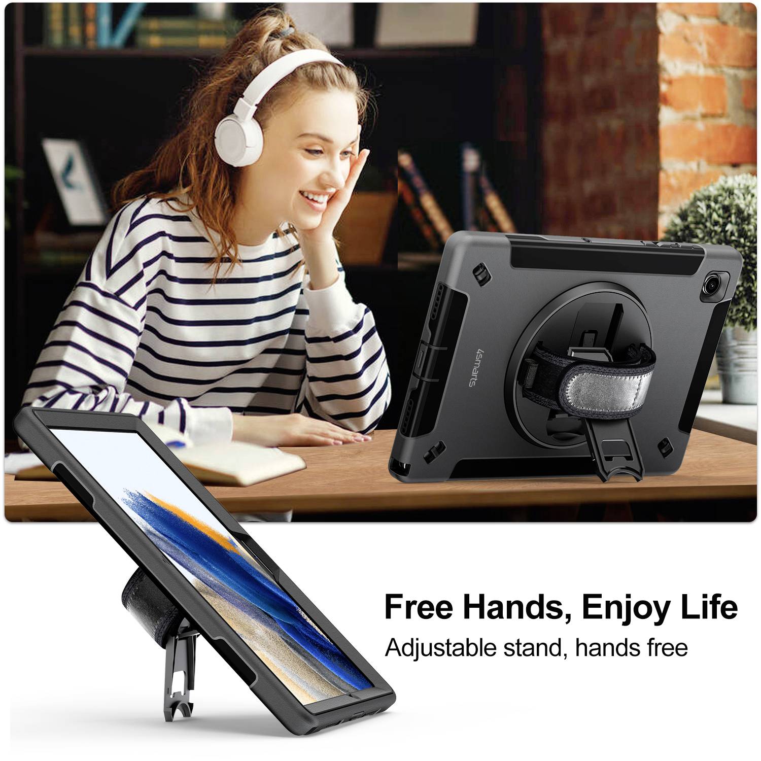 4Smarts Rugged Tablet GRIP Back Cover Samsung Galaxy Tab Active4 Pro Schwarz Tablet-Cover