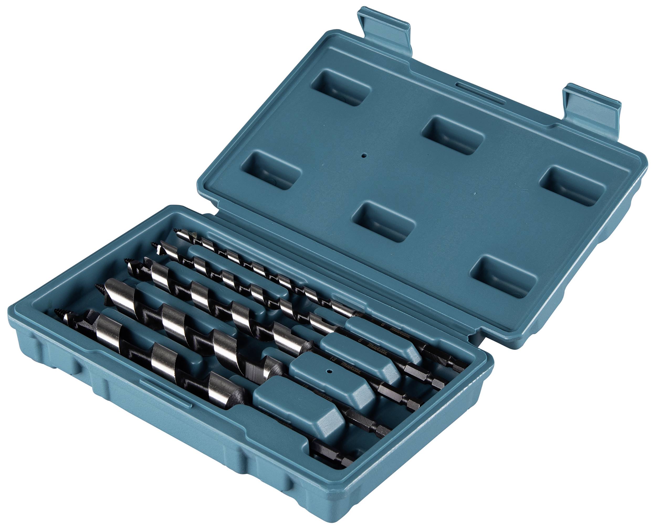 Makita D-75677 Schlangenbohrer-Set 5teilig 6 mm, 8 mm, 13 mm, 16 mm, 19mm Gesamtlänge 200mm Sechskant 1 Set