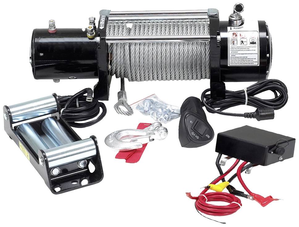 HP Autozubehör Seilwinde 20602 Zugkraft (rollend)=13.608kg Funk-Fernbedienung, Kabel-Fernbedienung, inkl. Rollenfenster