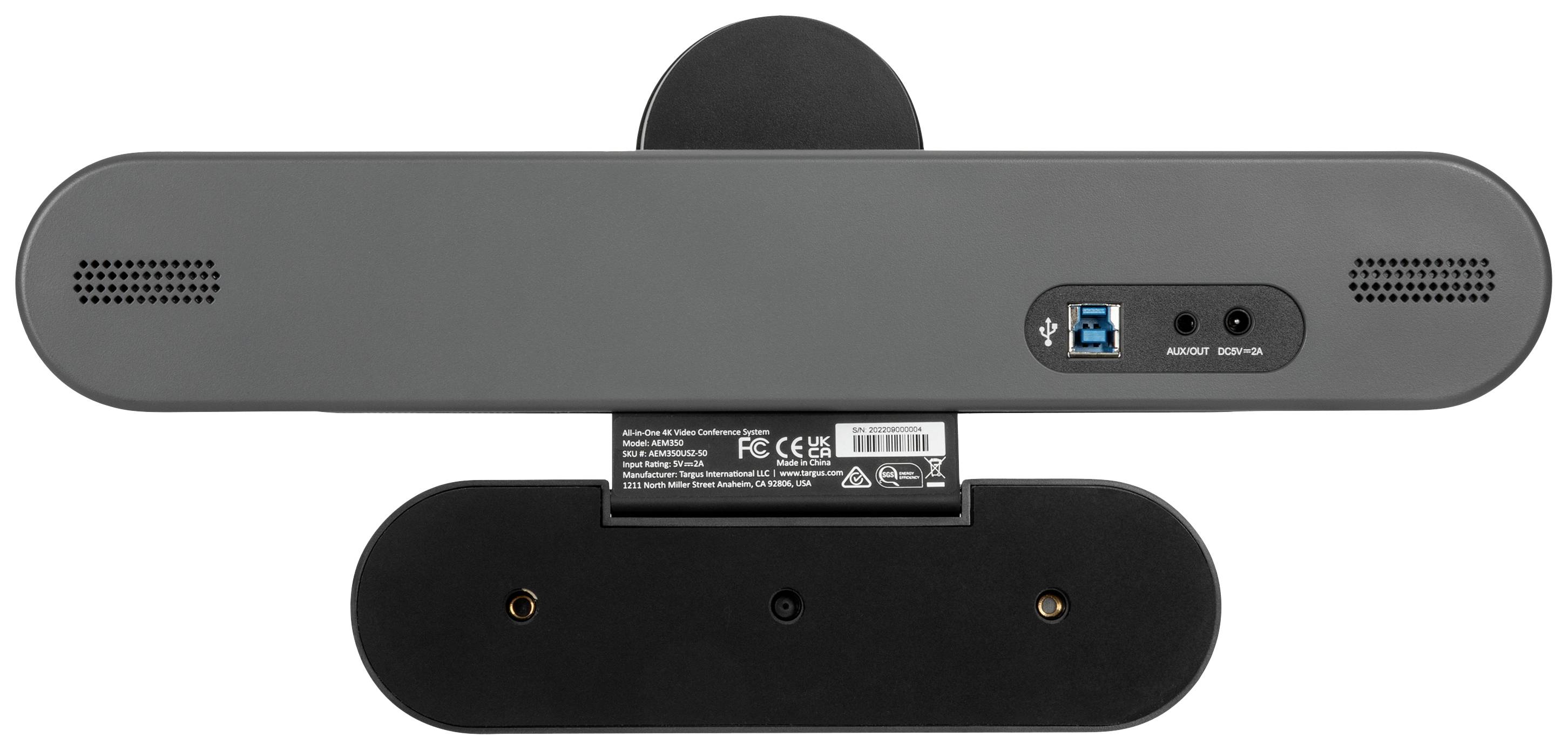 Targus All-in-One4K Conference System Videokonferenz Webcam 3840 x 2160 Pixel Mikrofon, Lautsprecher, Klemm-Halterung, Standfuß