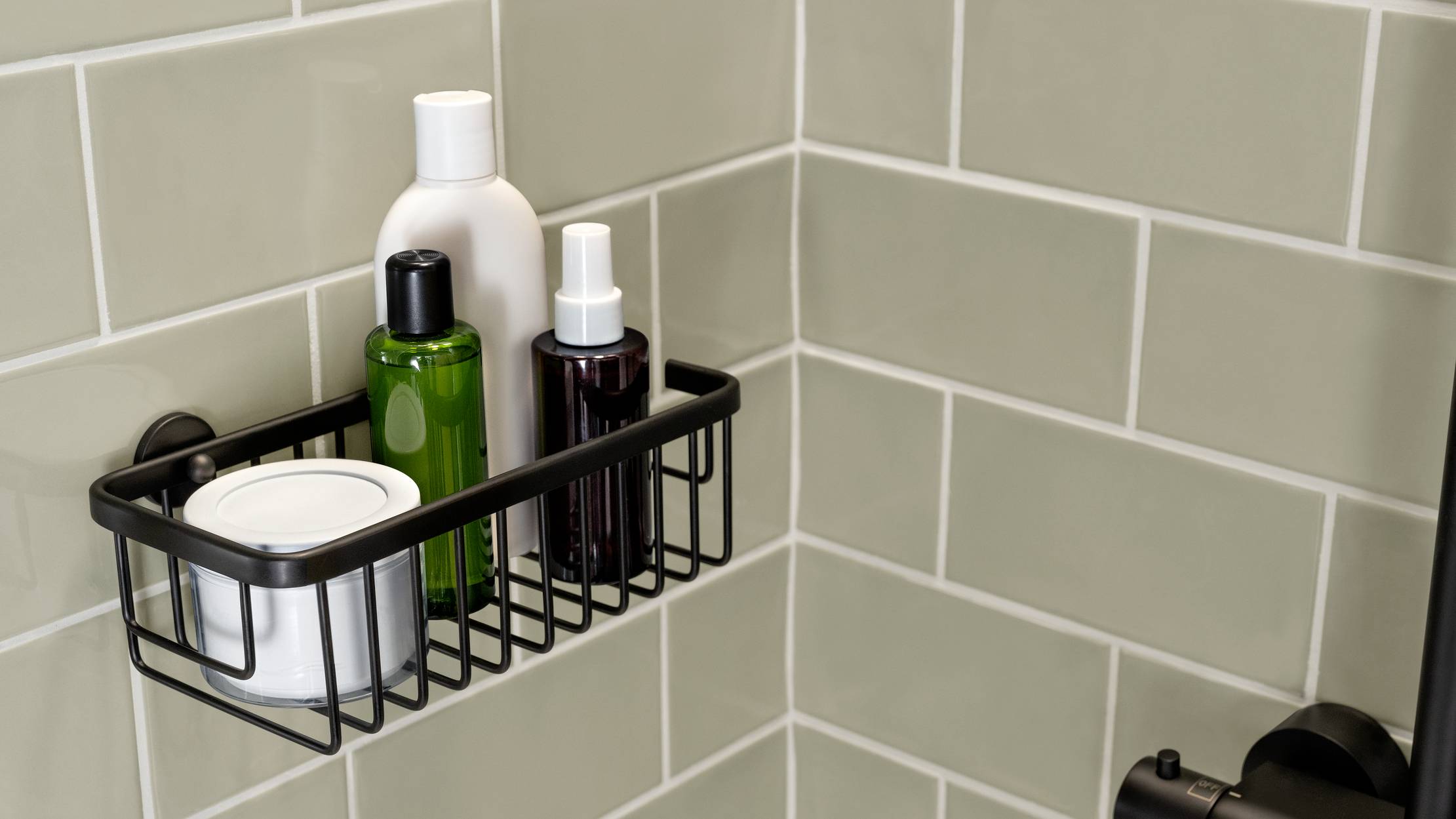 Tesa MOON BLACK, Aluminium, Schwarz, Wand-montiert, Duschkorb, 250 mm, 125 mm