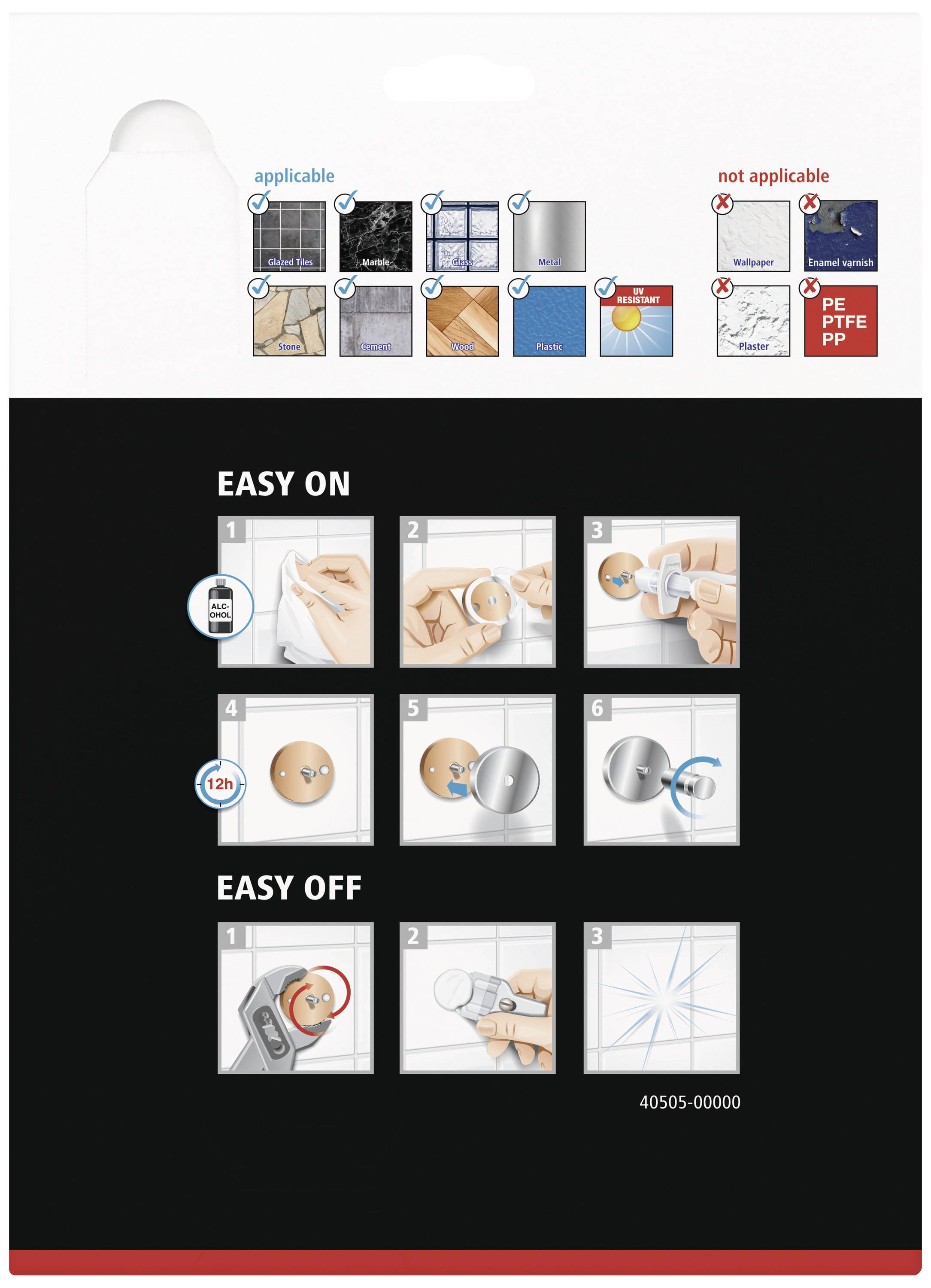 tesa 40505-00000-00 ALUXX BLACK Eckablage Klebstoff Schwarz (matt)