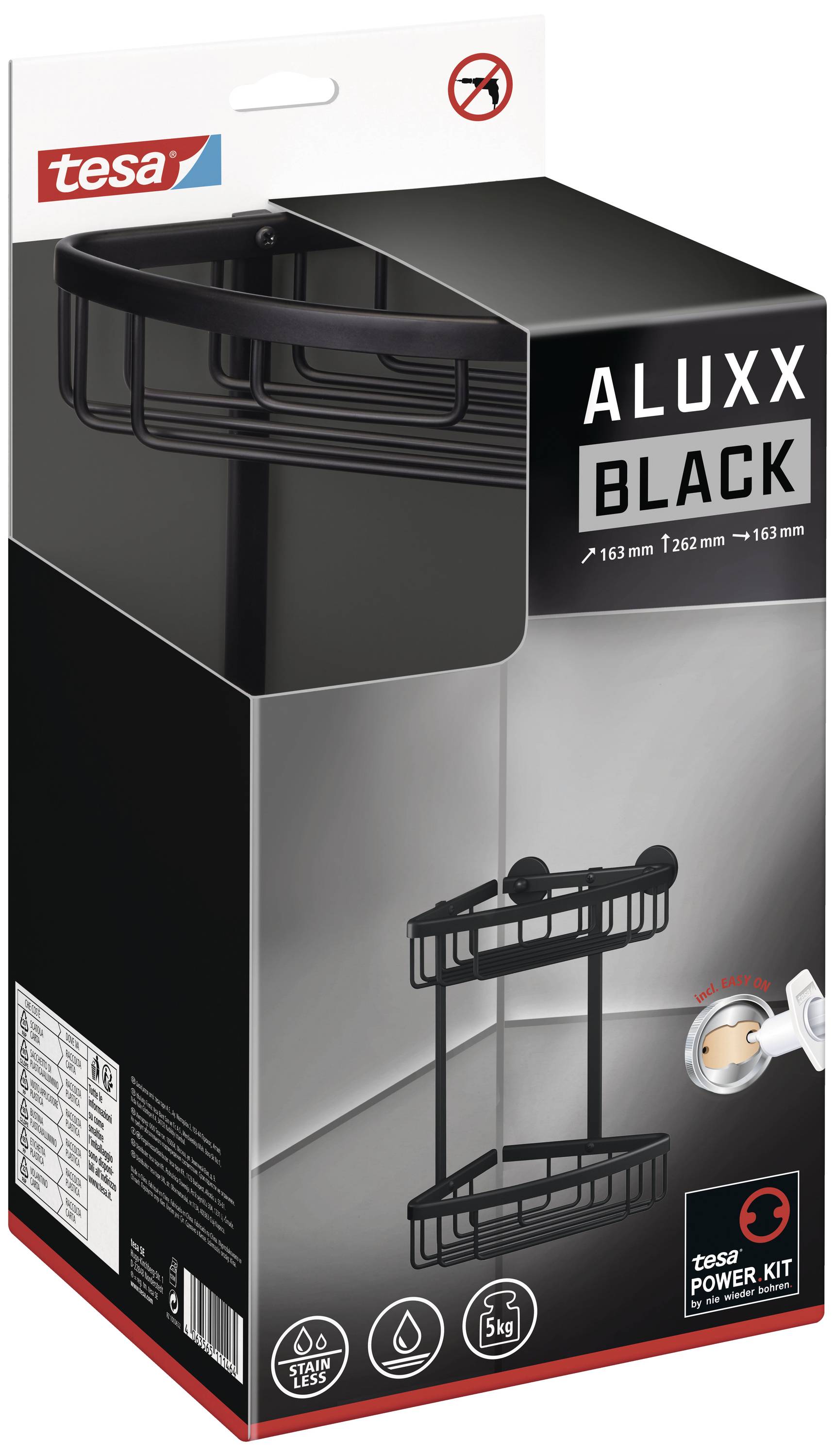 tesa 40507-00000-00 ALUXX BLACK Eckablage Klebstoff Schwarz (matt)