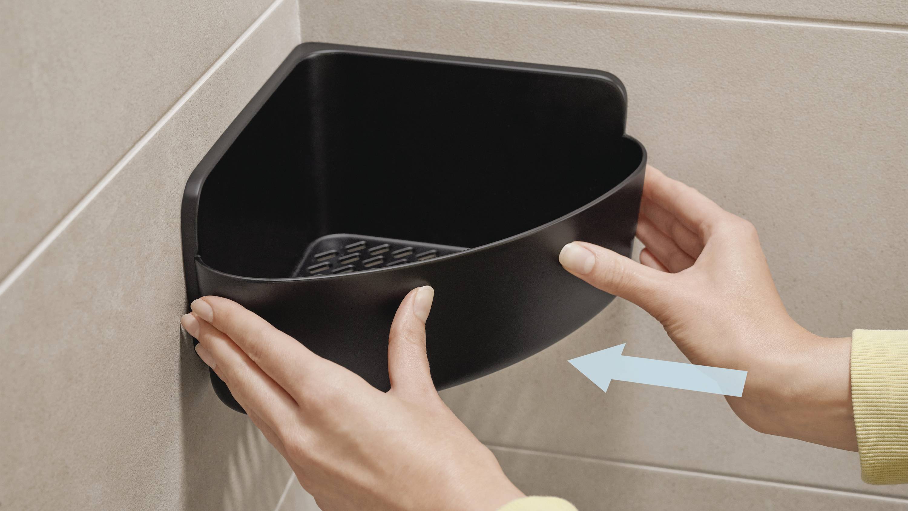 tesa 40518-00000-00 LAVAA Eckduschkorb Klebstoff Schwarz (matt)