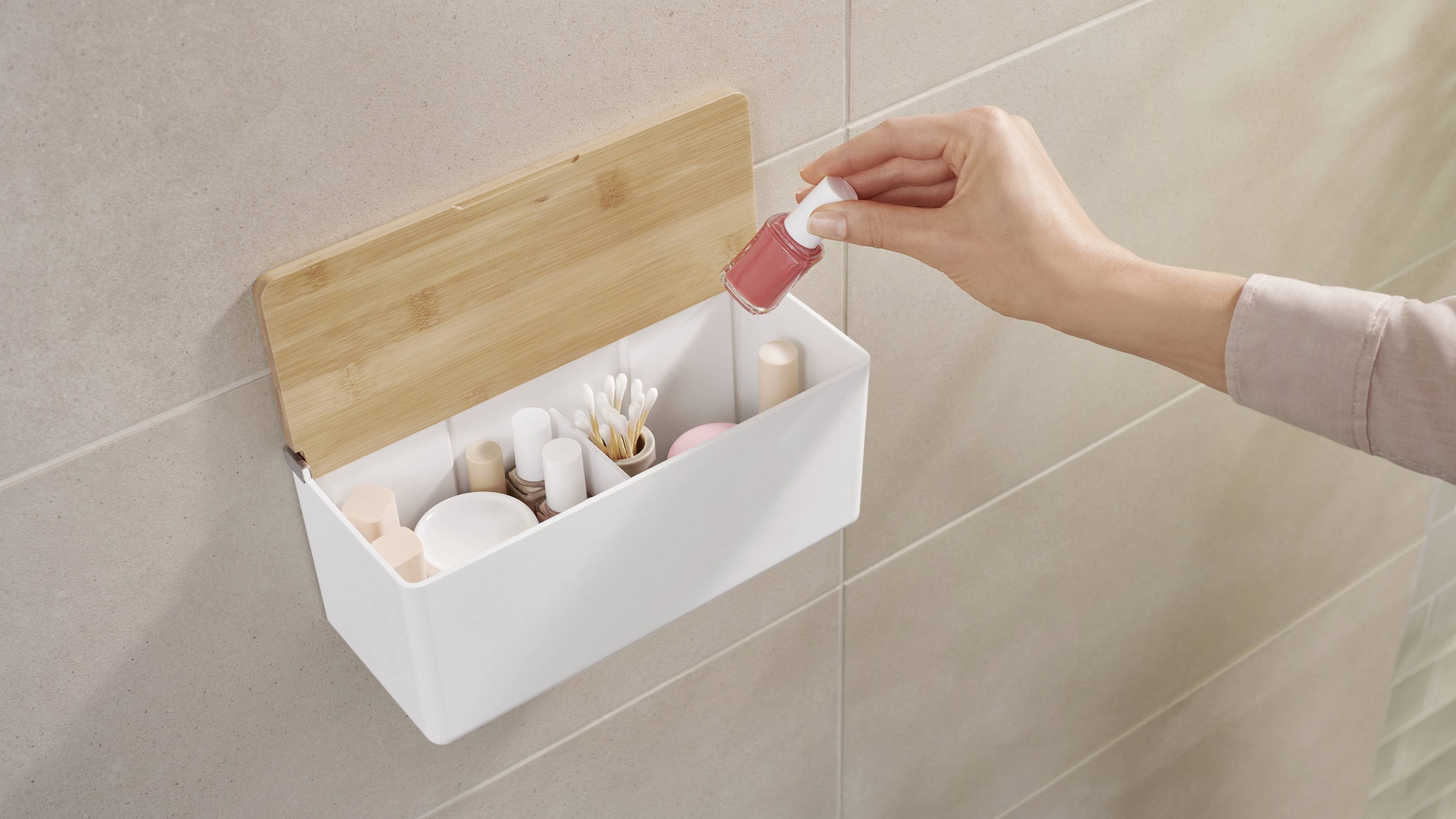 tesa 40520-00000-00 BABOO Aufbewahrungsbox Klebstoff Weiß (matt)