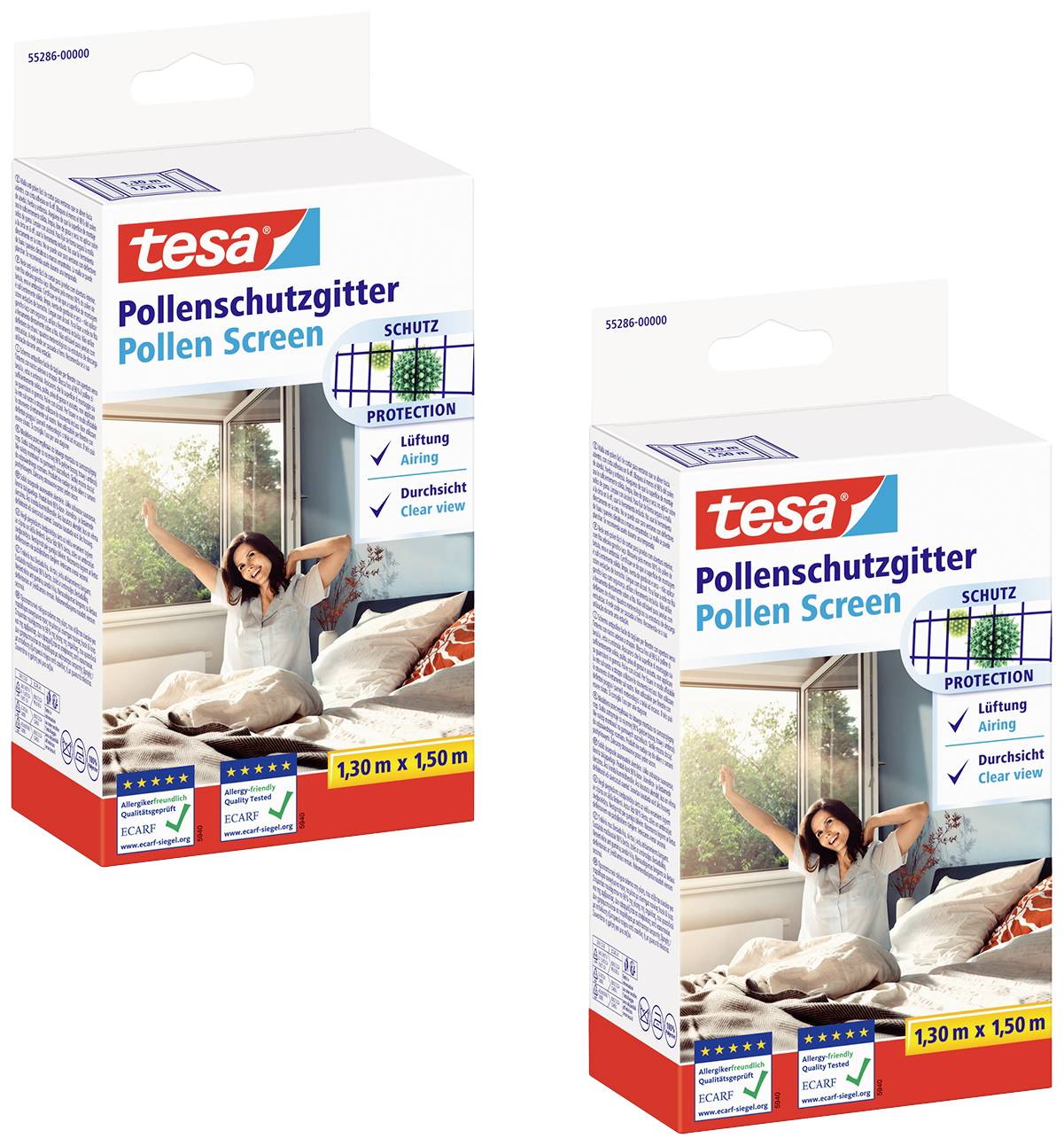 Tesa 55286-00500-01 Pollenschutzgitter (B x H) 130cm x 150cm Anthrazit 2St.