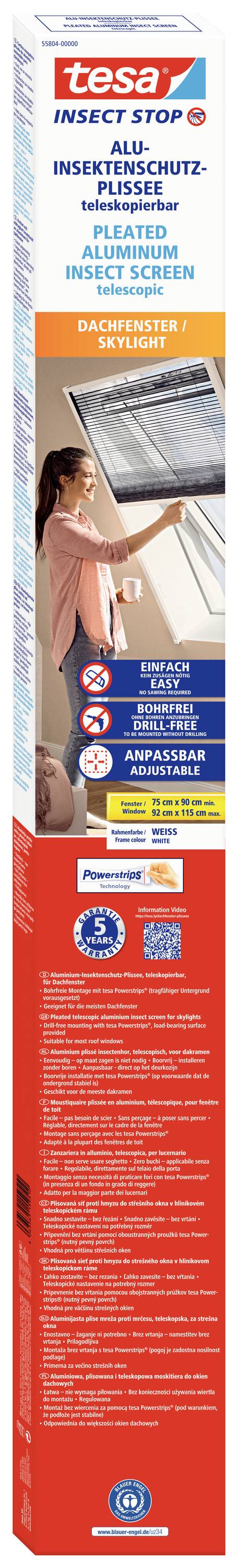 Tesa Insect Stop 55804-00000-00 Alu-Insektenschutz-Plissee (B x H) 1.14m x 1.60m Anthrazit 1St.