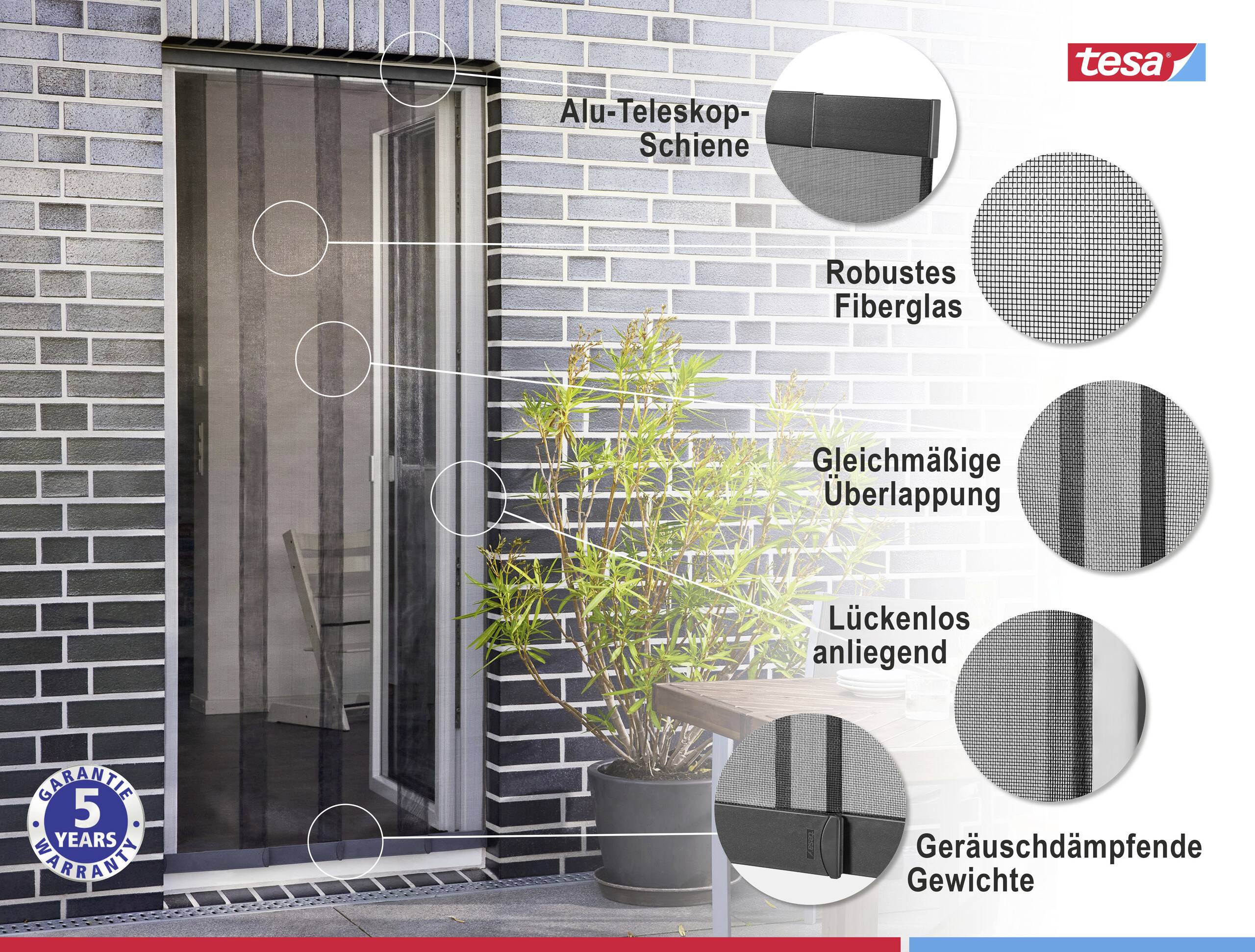 Tesa Insect Stop 55298-00000-00 Insektenschutzvorhang (B x H) 0.95m x 2.20m Anthrazit 1St.