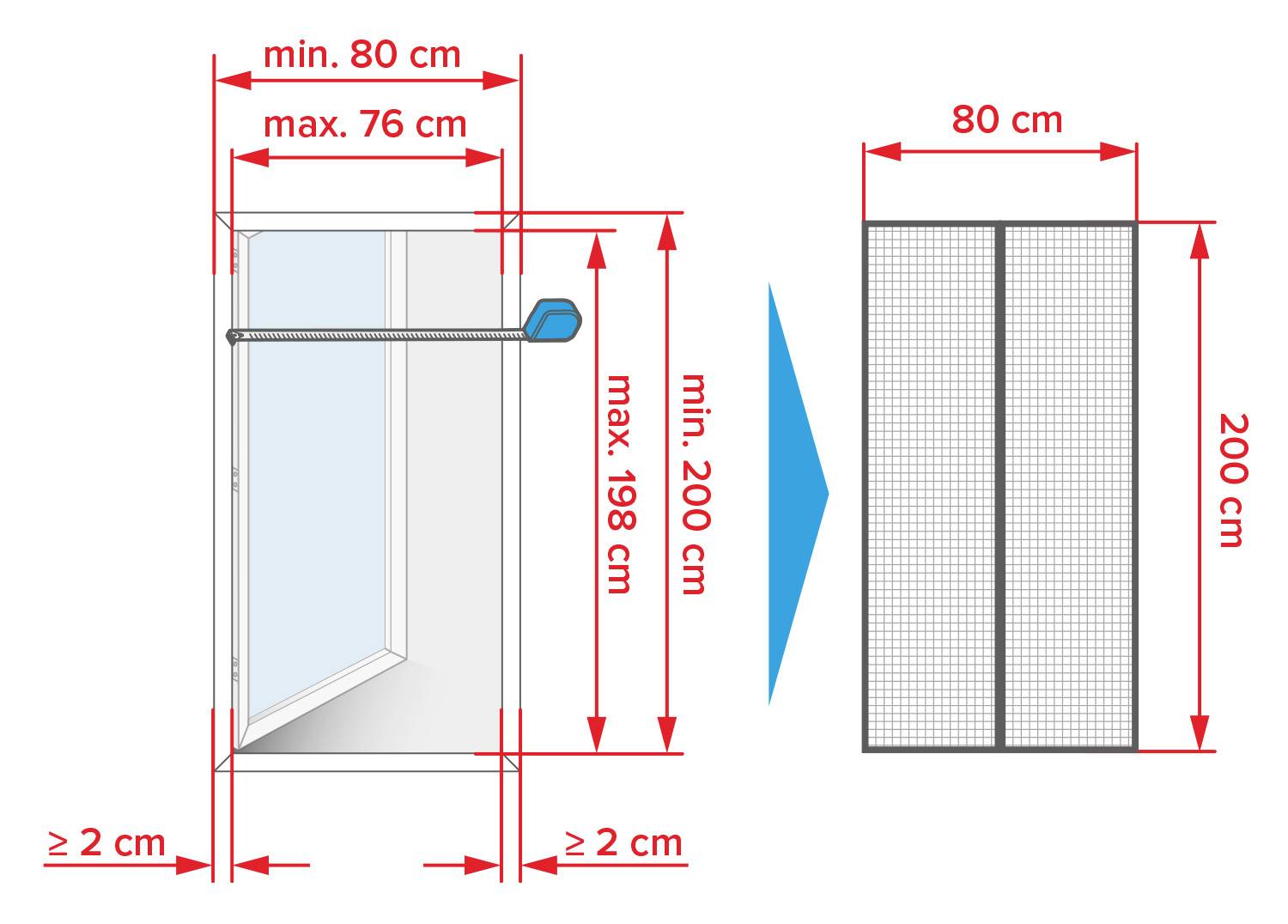 tesa Fliegengitter 55374-00000-00 Magnetvorhang (B x H) 0.80 m x 2.00 m Anthrazit 1 St.