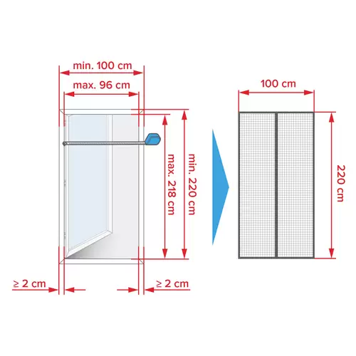 Tesa Fliegengitter 55394-00000-00 Magnetvorhang (B x H) 1.00m x 2.20m Anthrazit 1St. Tesa Fliegengitter 55394-00000-00 Magnetvorhang (B x H) 1.00m x 2.20m Anthrazit 1St.