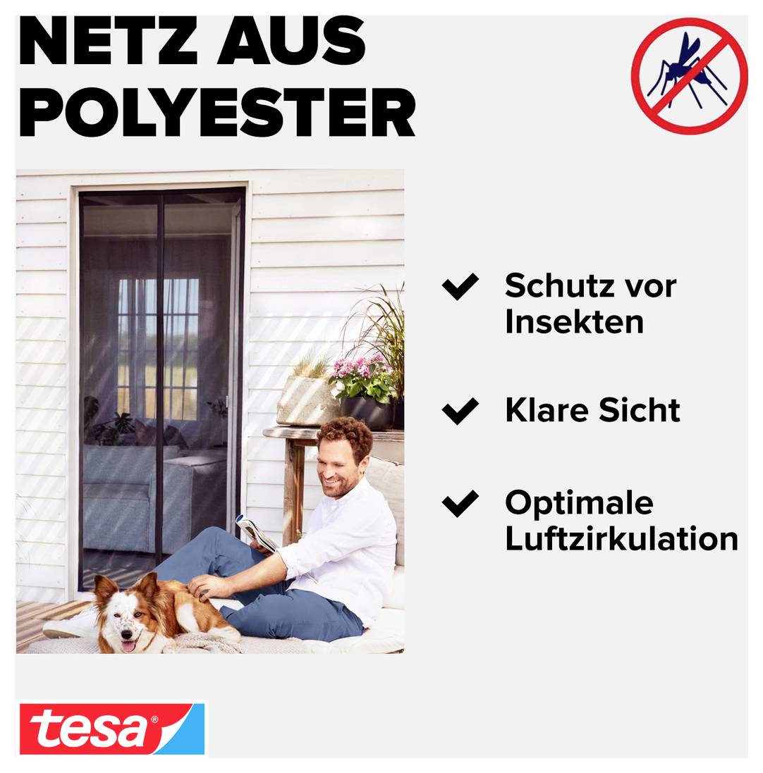 Tesa Fliegengitter 55394-00000-00 Magnetvorhang (B x H) 1.00m x 2.20m Anthrazit 1St.