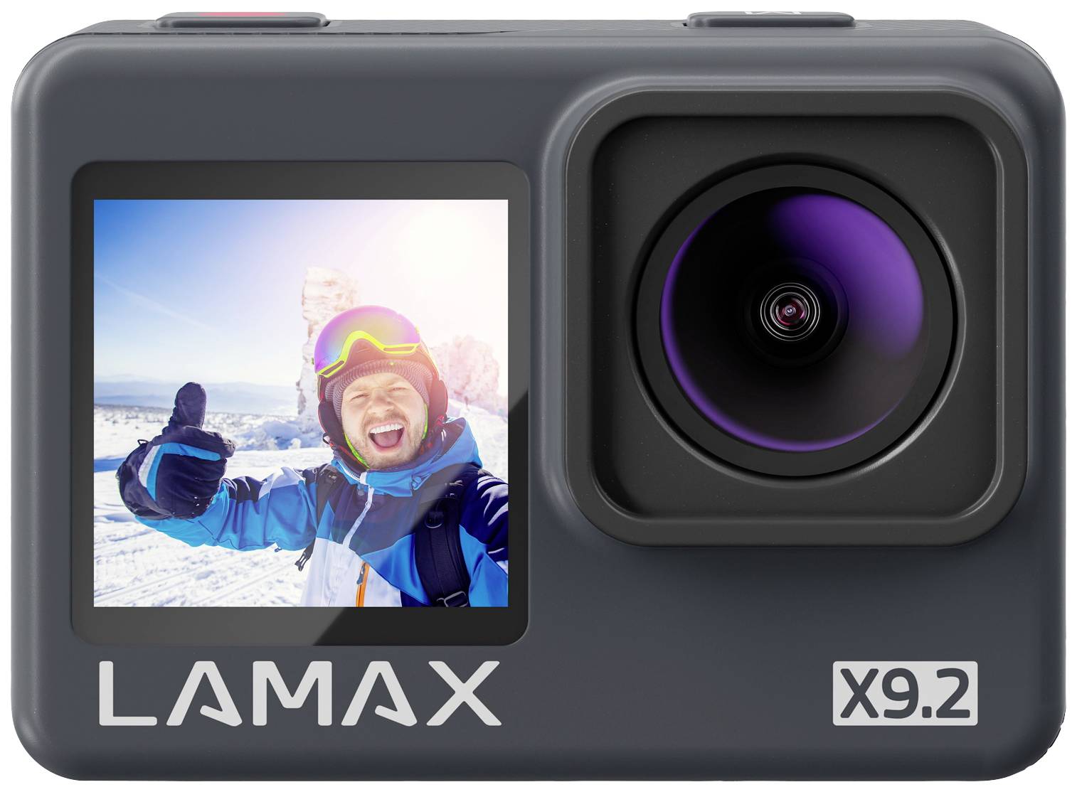 Lamax X9.2 Action Cam 4K, Bildstabilisierung, Dual-Display, Spritzwassergeschützt, Touch-Screen, WLAN