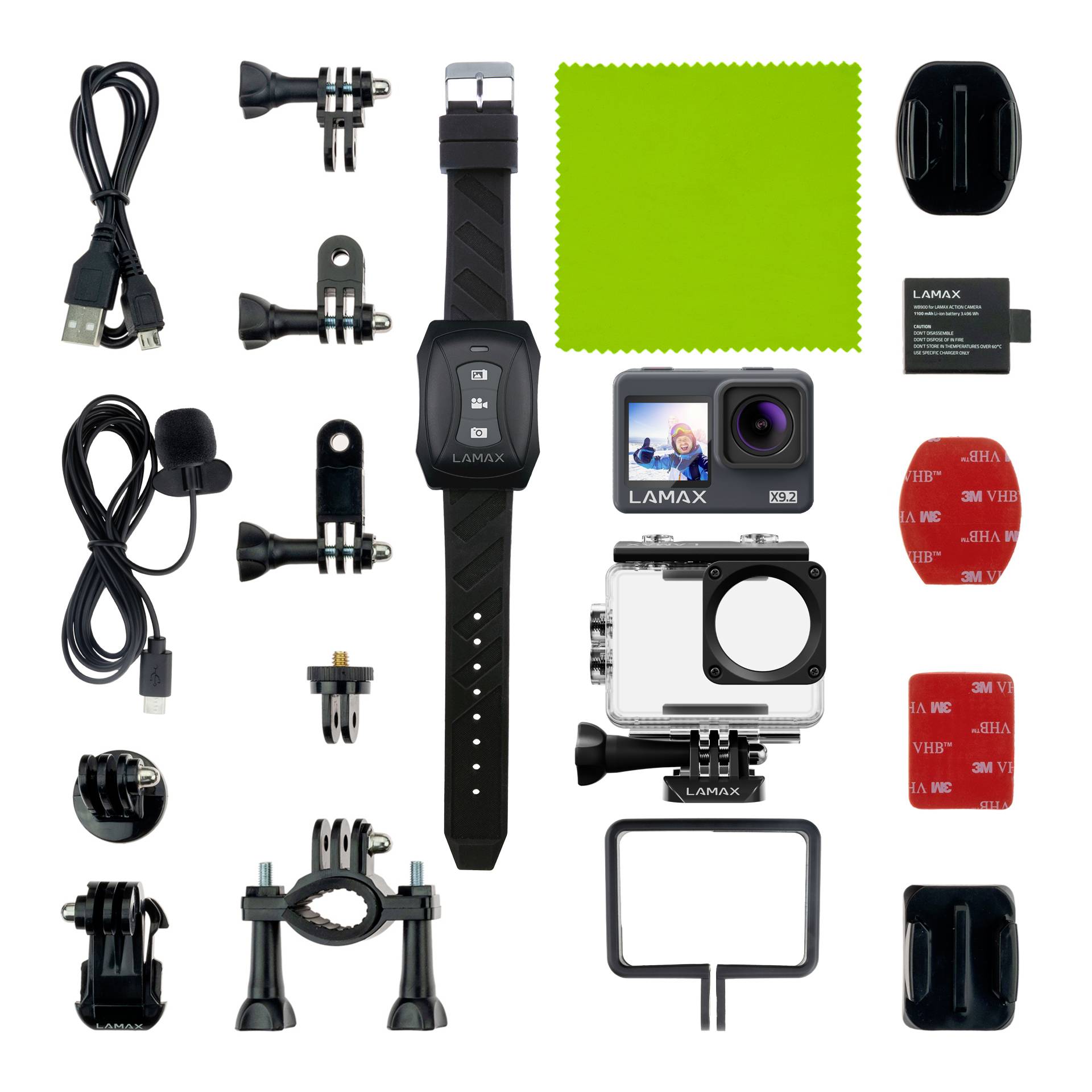 Lamax X9.2 Action Cam 4K, Bildstabilisierung, Dual-Display, Spritzwassergeschützt, Touch-Screen, WLAN