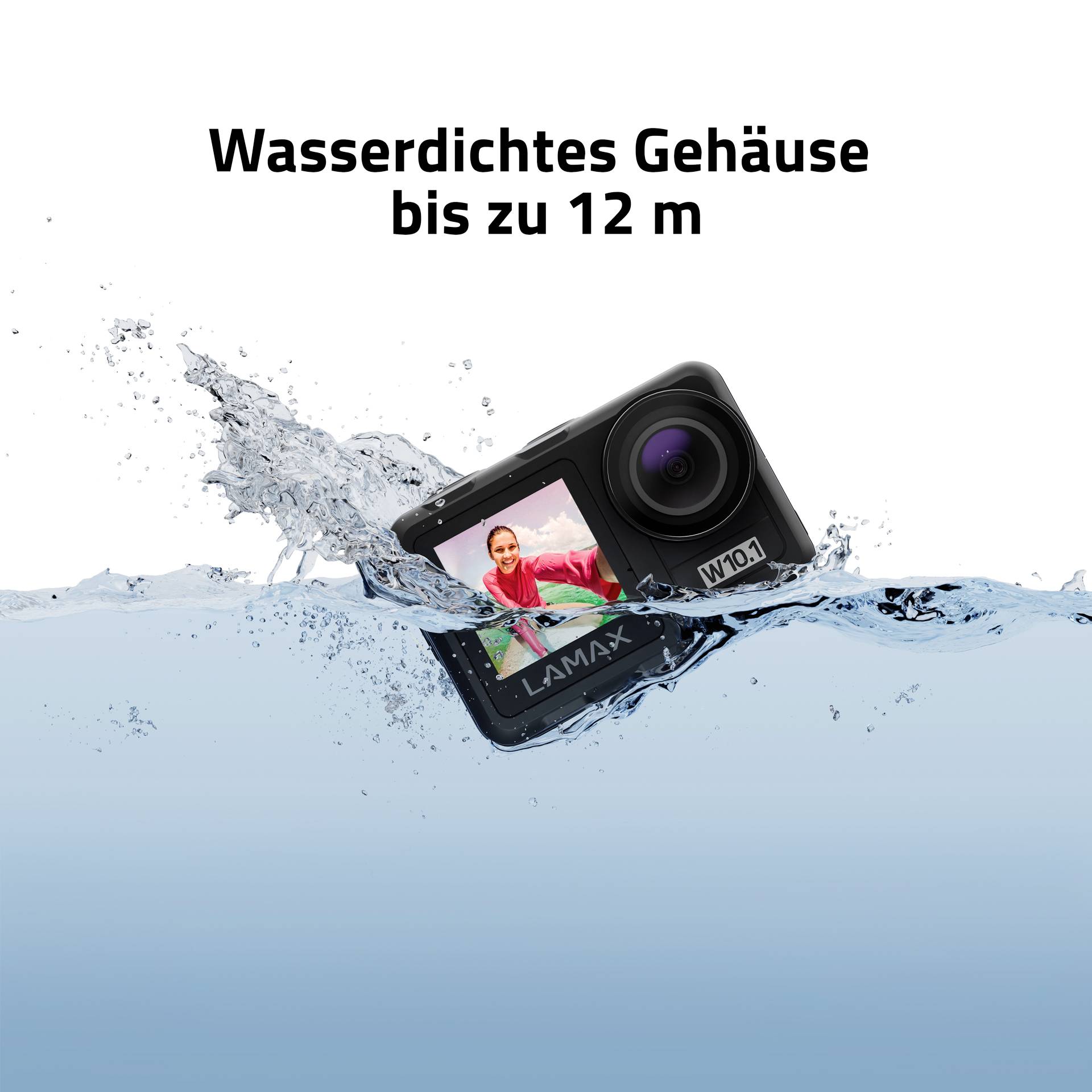 Lamax LAMAX W10.1 Action Cam 4K, Bildstabilisierung, Dual-Display, Wasserfest, Touch-Screen, Full-HD, WLAN