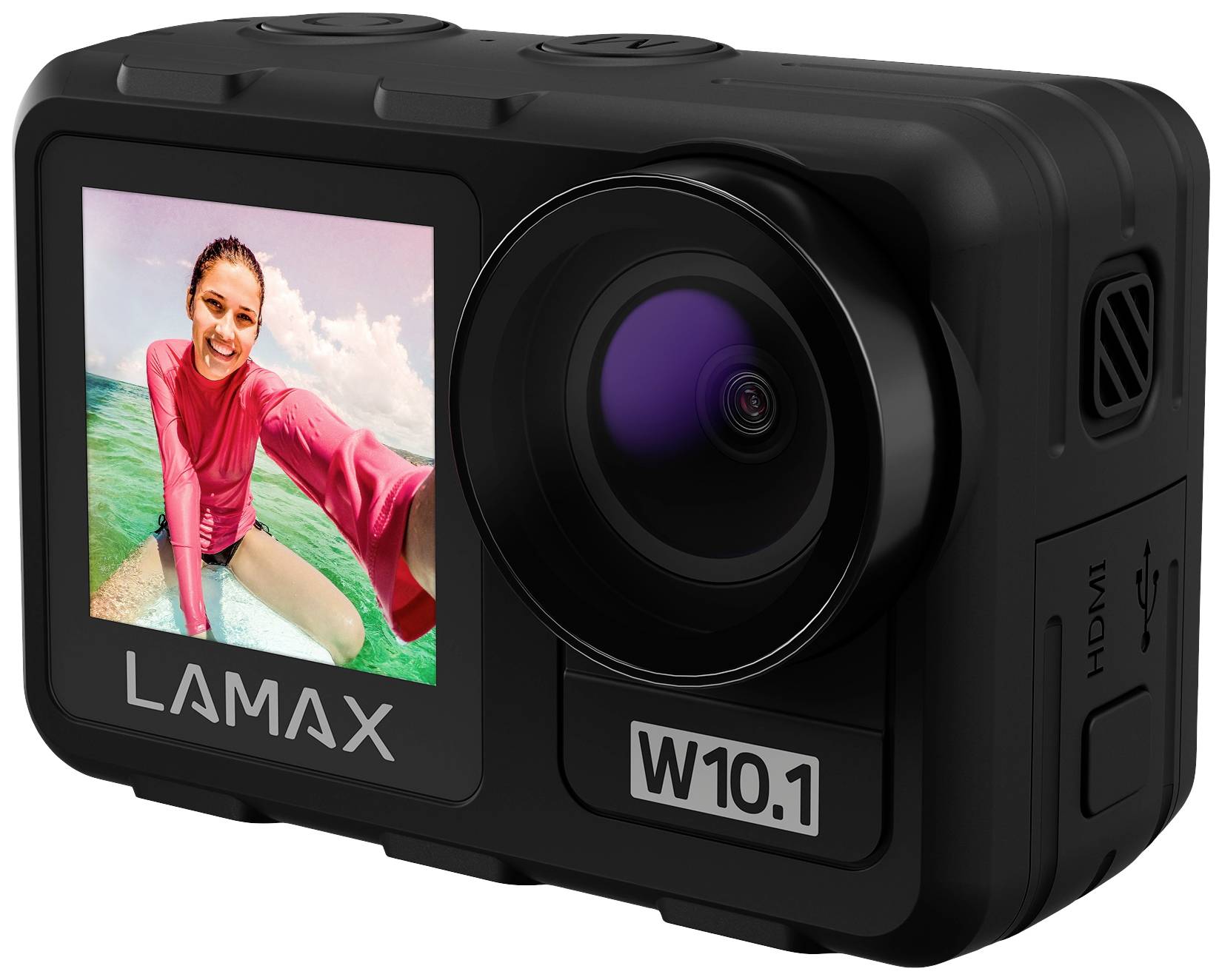 Lamax W10.1 Action Cam 4K, Bildstabilisierung, Dual-Display, Wasserfest, Touch-Screen, Full-HD, WLAN