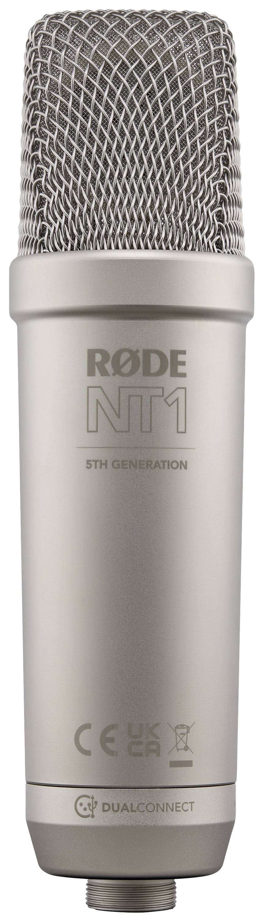 RODE Microphones NT1 5th Generation Silver Stand Gesangs-Mikrofon Übertragungsart (Details):Kabelgebunden inkl Spinne, inkl. Kabel, inkl. Tasche