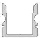Profilquerschnitt eines Rahmenteils mit U-förmiger Struktur und seitlichen Aussparungen.