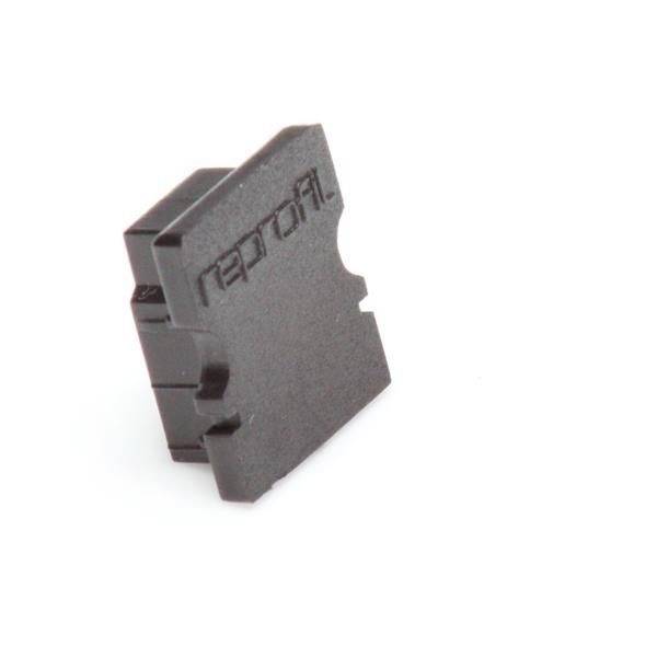 Ein schwarzes Kunststoffteil mit der Aufschrift 'reprofi' an der Seite, vermutlich ein Ersatz- oder Zubehörteil.