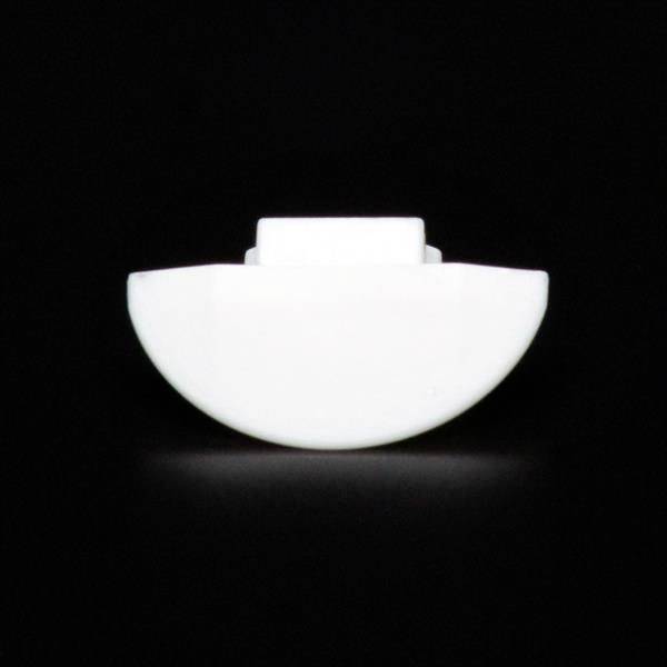 Ein weißer Halbkreis auf schwarzem Hintergrund.