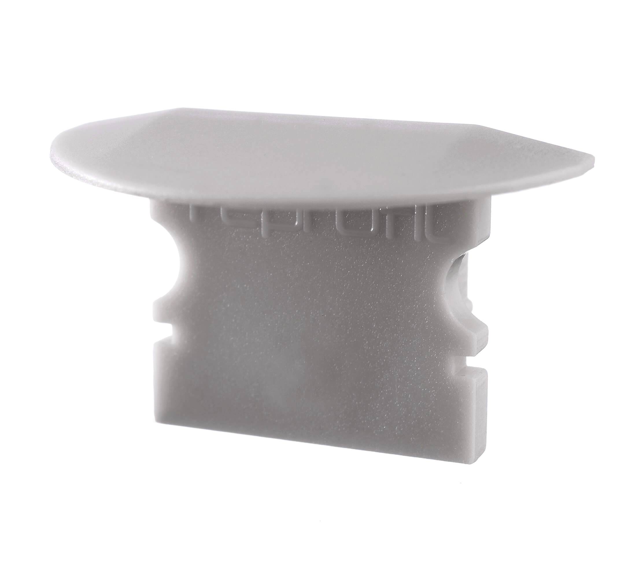 Ein weißer, rechteckiger Kunststoffstopfen mit abgerundeten Kanten, der als Abdeckung für offene Rohrenden oder Löcher dient.