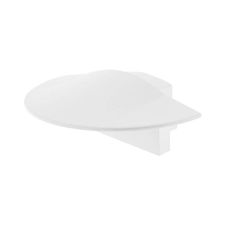 Weiße, kreisförmige, moderne Wandlampe mit einfachem Design, geeignet für minimalistische und stilvolle Einrichtung.