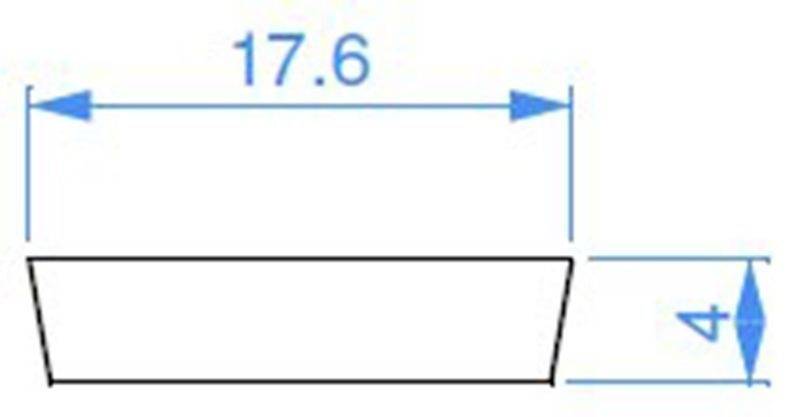 Trapezform mit Oberkante von 17,6 und Höhe 4.