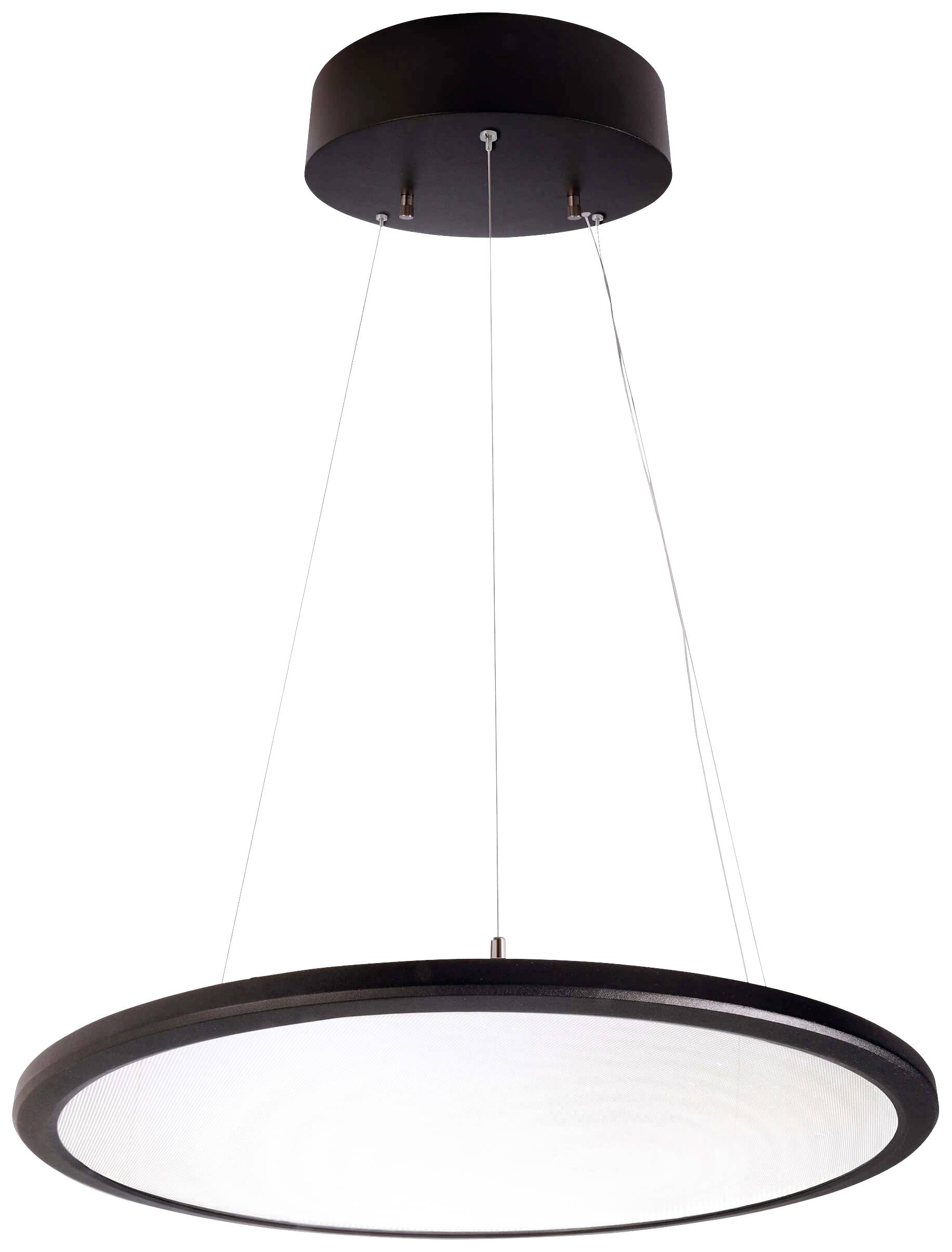 Deko Light 342092 LED Panel transparent rund Pendelleuchte EEK: E (A - G) LED LED fest eingebaut 53.70W Tiefschwarz (RAL 9005)