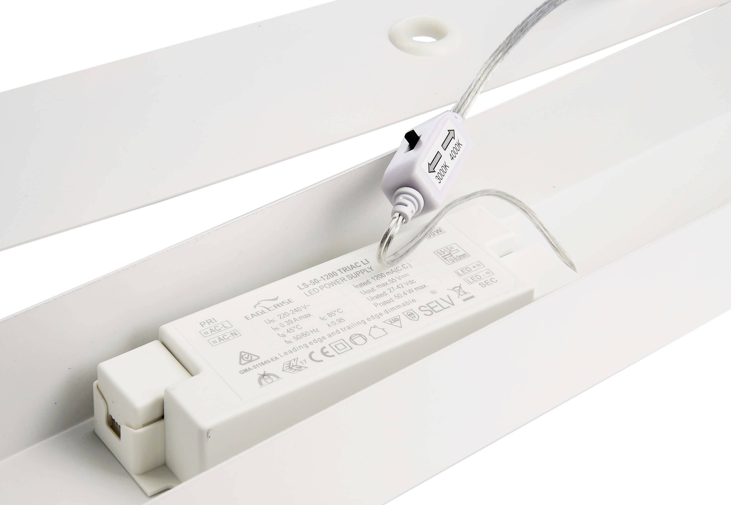 Deko Light 342221 LED Panel transparent, eckig, 50 W, 3000/4000 K, Weiß Pendelleuchte EEK: E (A - G) LED LED fest eingebaut 53W