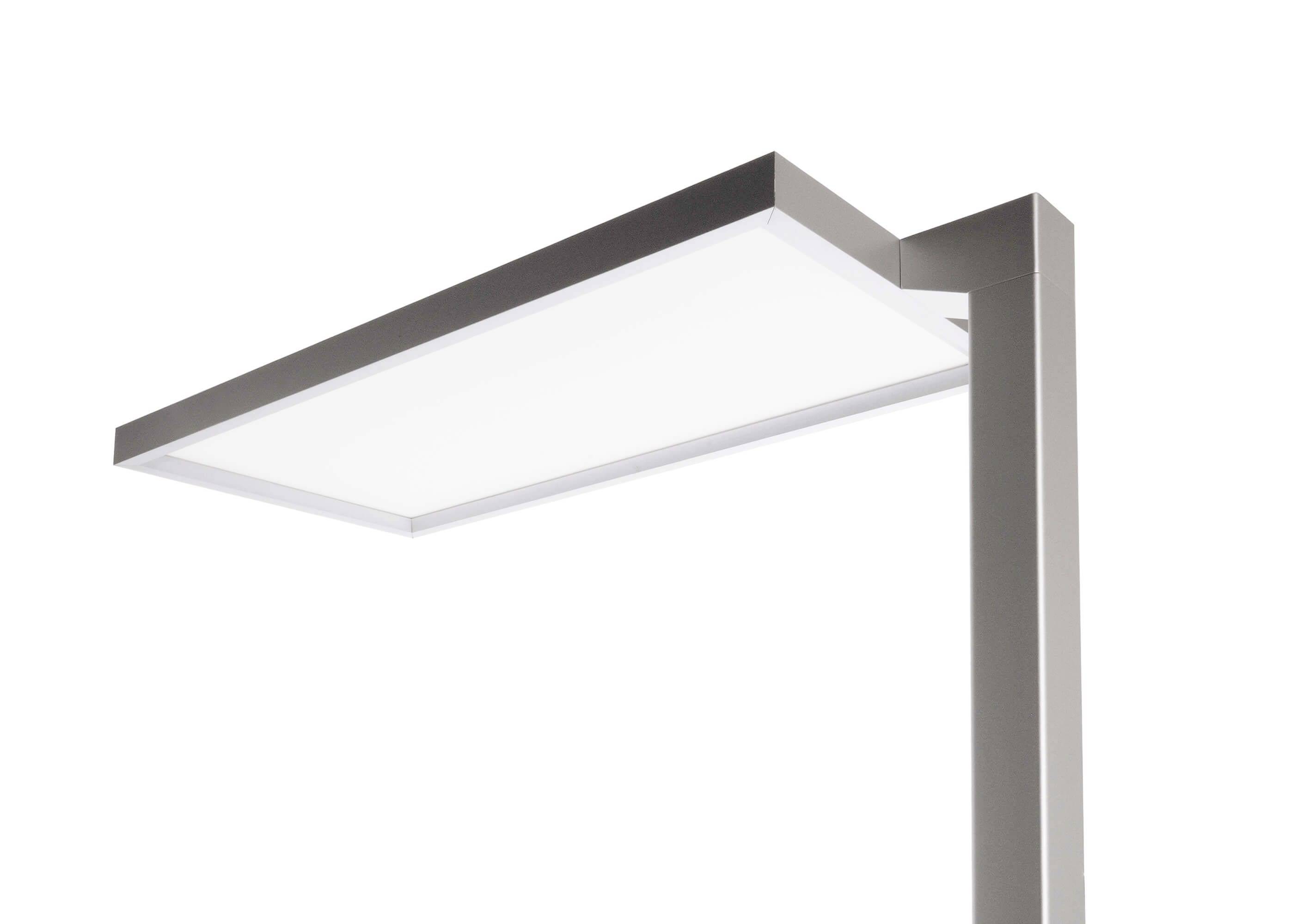 Moderne, rechteckige LED-Stehlampe mit schlankem, minimalistischem Design.