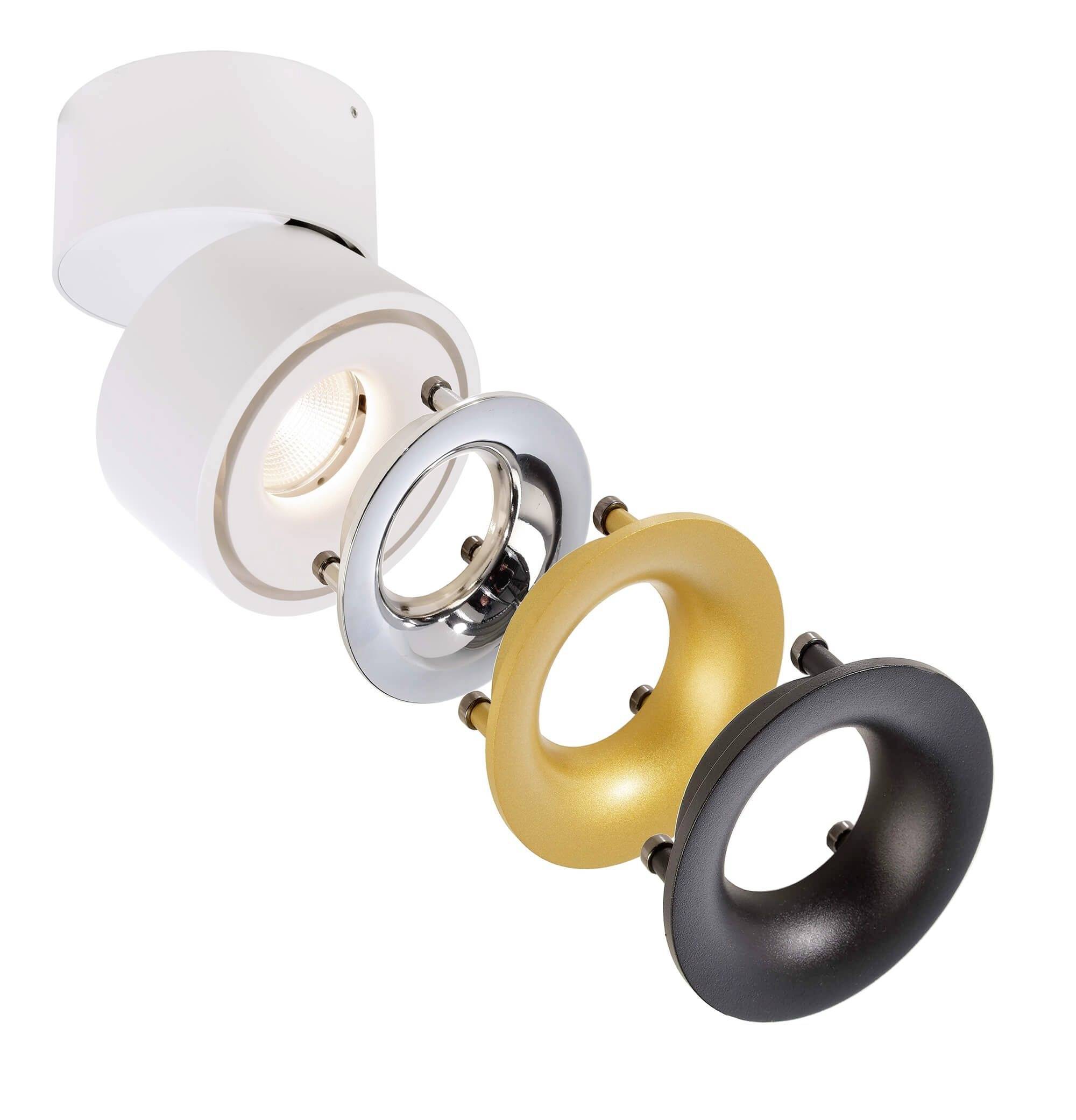 Deko Light Uni II Deckenaufbauleuchte LED fest eingebaut 12W EEK: G (A - G) Warmweiß Signalweiß (RAL 9003)